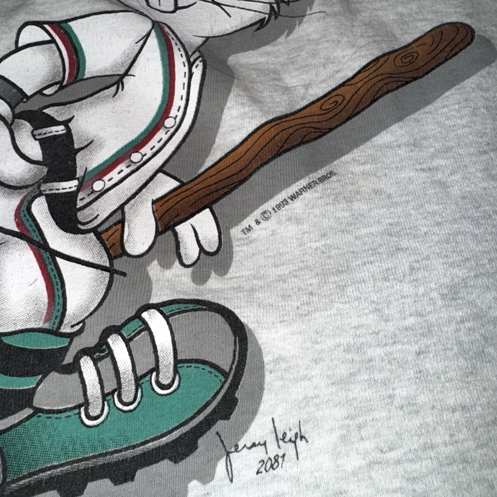 Vintage VINTAGE Bugs Bunny Taz T Shirt 90s Warner Bros Good Catch Baseball XL Shirt Mens Gray Cotton Large Graphic 90s Cartoon Size US XL / EU 56 / 4 - 3 Thumbnail