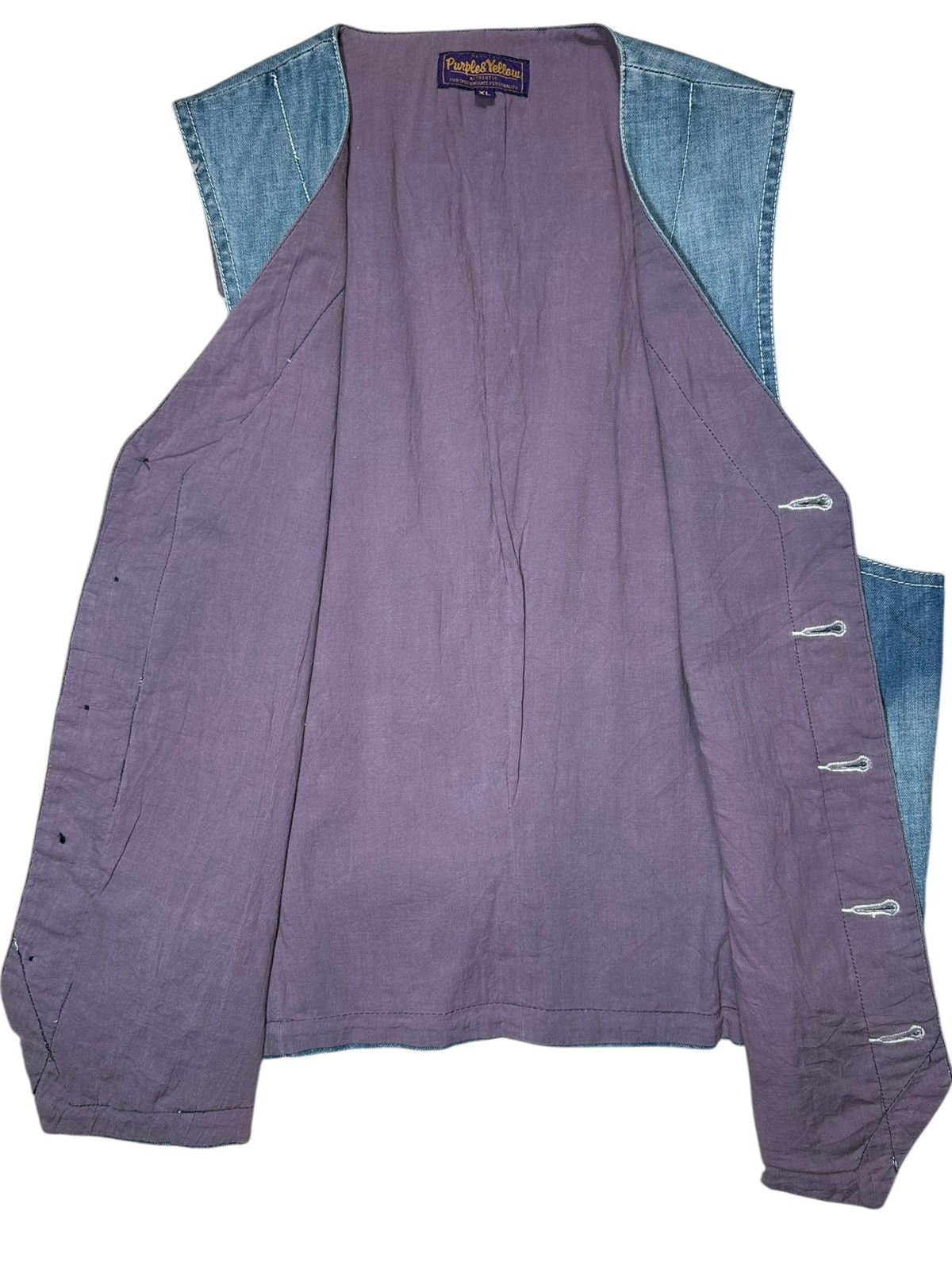 Purple Purple & Yellow denim vest Size US S / EU 44-46 / 1 - 4 Thumbnail
