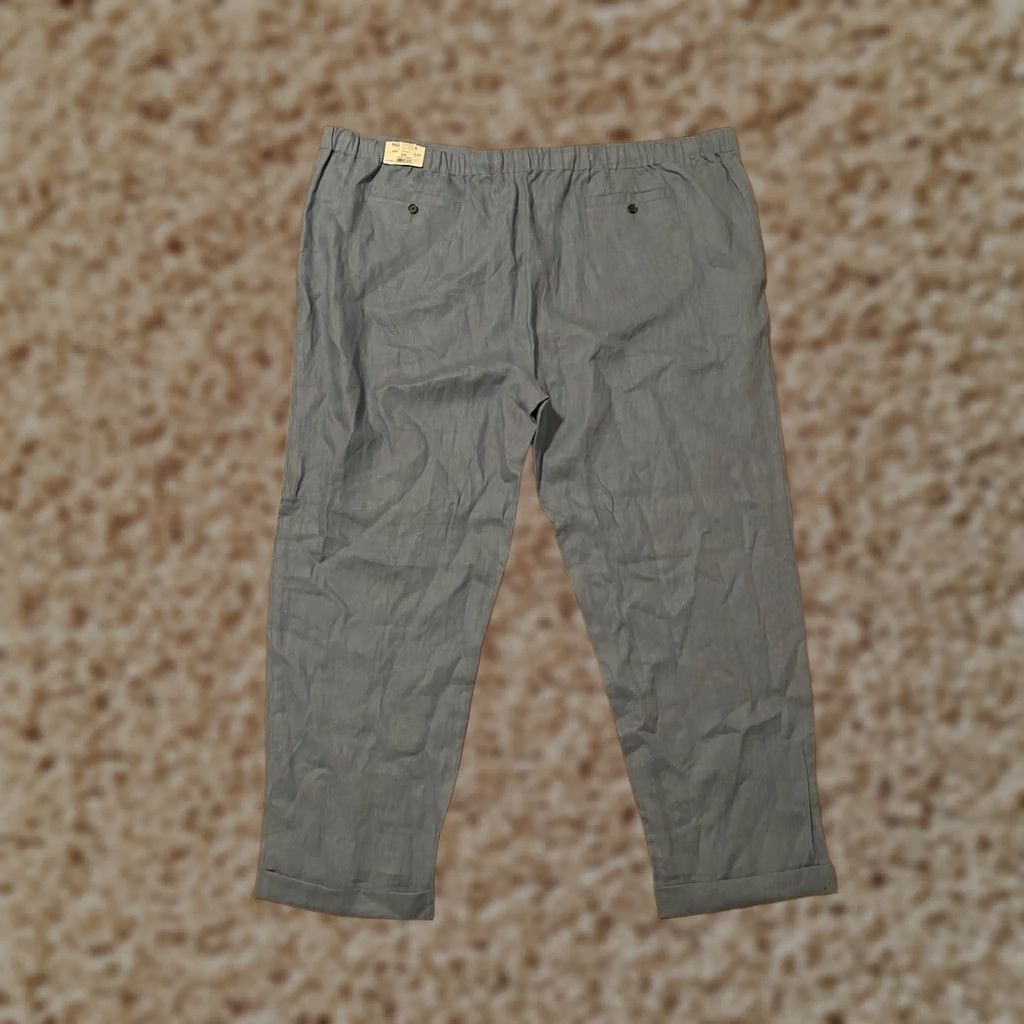 Vintage Paul Fredrick 100% Linen French Blue Drawstring Cuffed Pants Mens 52x30 New Size US 36 / EU 52 - 1 Thumbnail