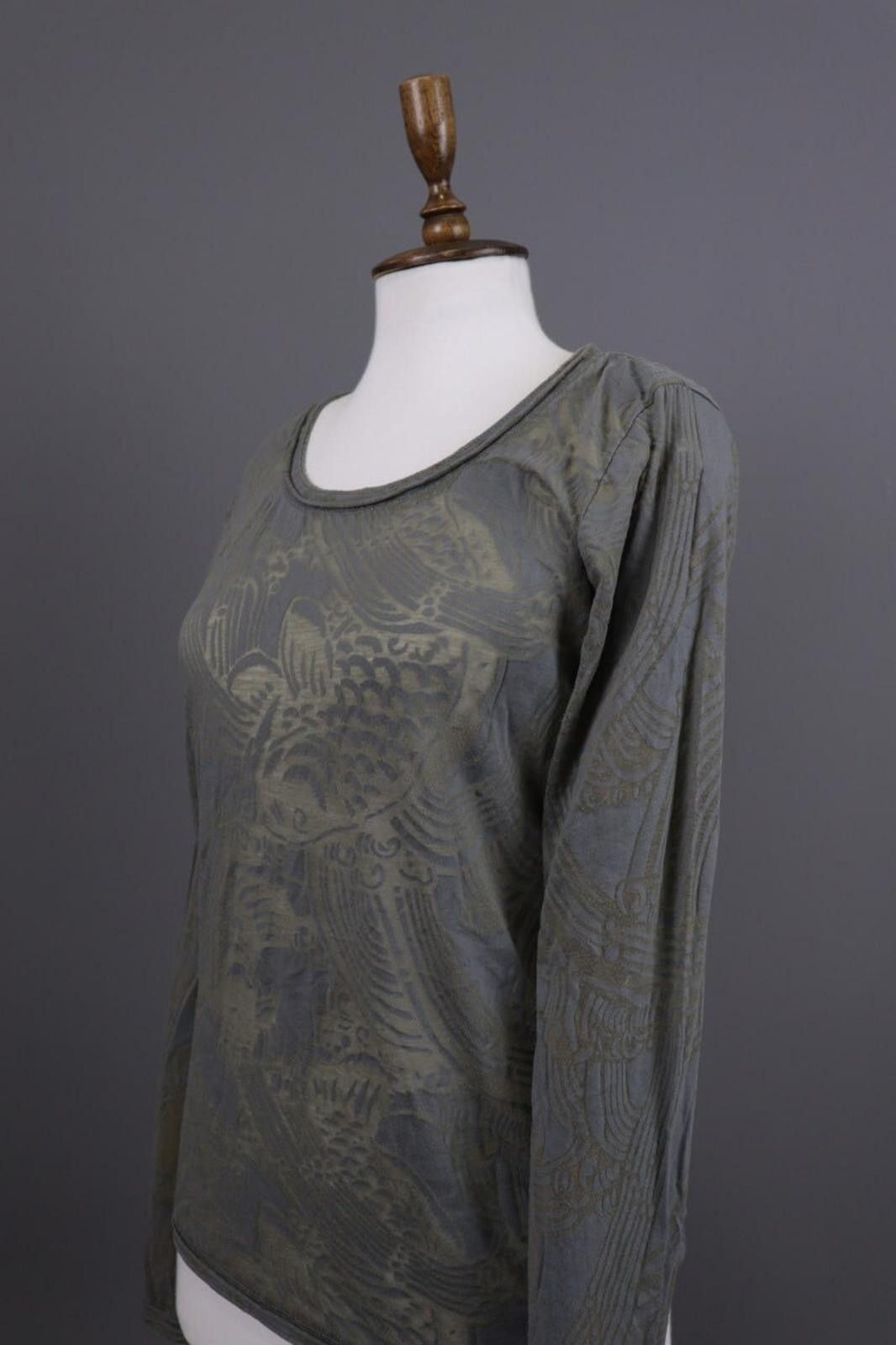 Rundholz Rundholz Gray Floral Mesh Knit Lagenlook Pullover Size L Size L / US 10 / IT 46 - 6 Thumbnail