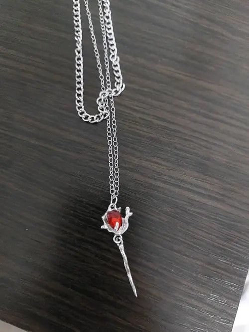 Designer × Japanese Brand Double Layer Red Rose Pendant Necklaces Size ONE SIZE - 4 Thumbnail
