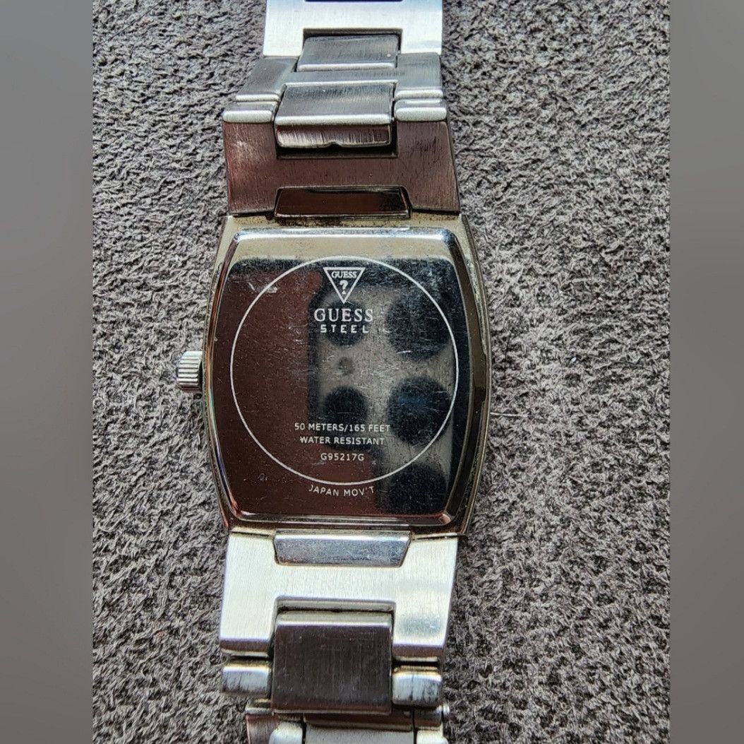 Other Vintage Guess Steel Silver Tone Black Dial Analog Watch Size ONE SIZE - 5 Thumbnail