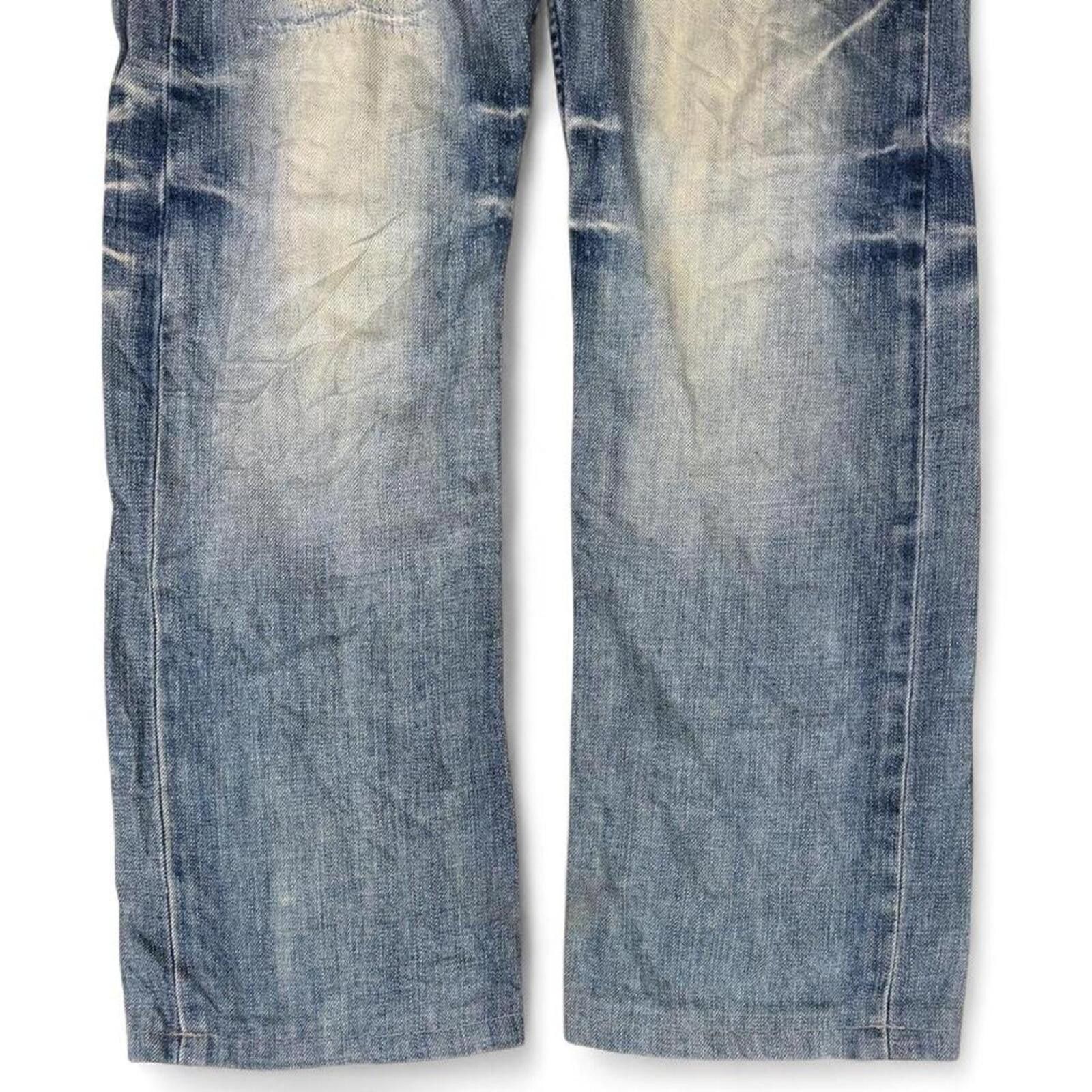 Other RARE Y2K VINTAGE EMBROIDERED JIZO CHAIN SKULL DENIM JEANS Size US 30 / EU 46 - 7 Thumbnail