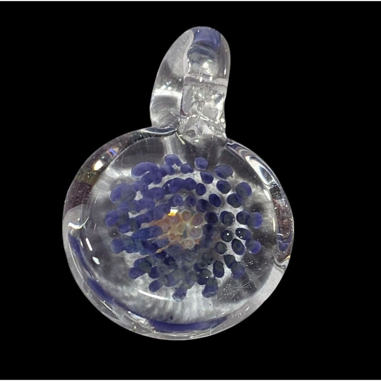 Other Floral Blue And Clear Lamp Work Glass Pendant Size ONE SIZE - 2 Thumbnail