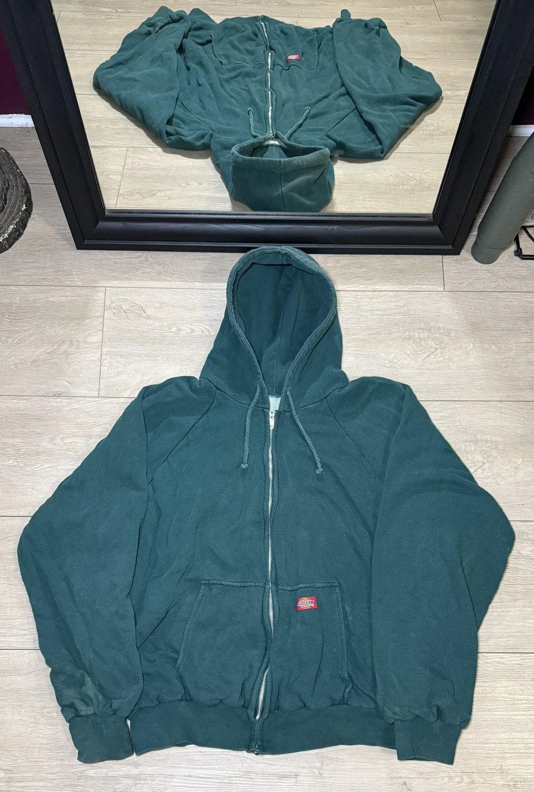 Dickies Vintage 1990s Dickies Thermal Lined Forrest Green Zip Up Size US L / EU 52-54 / 3 - 1 Thumbnail
