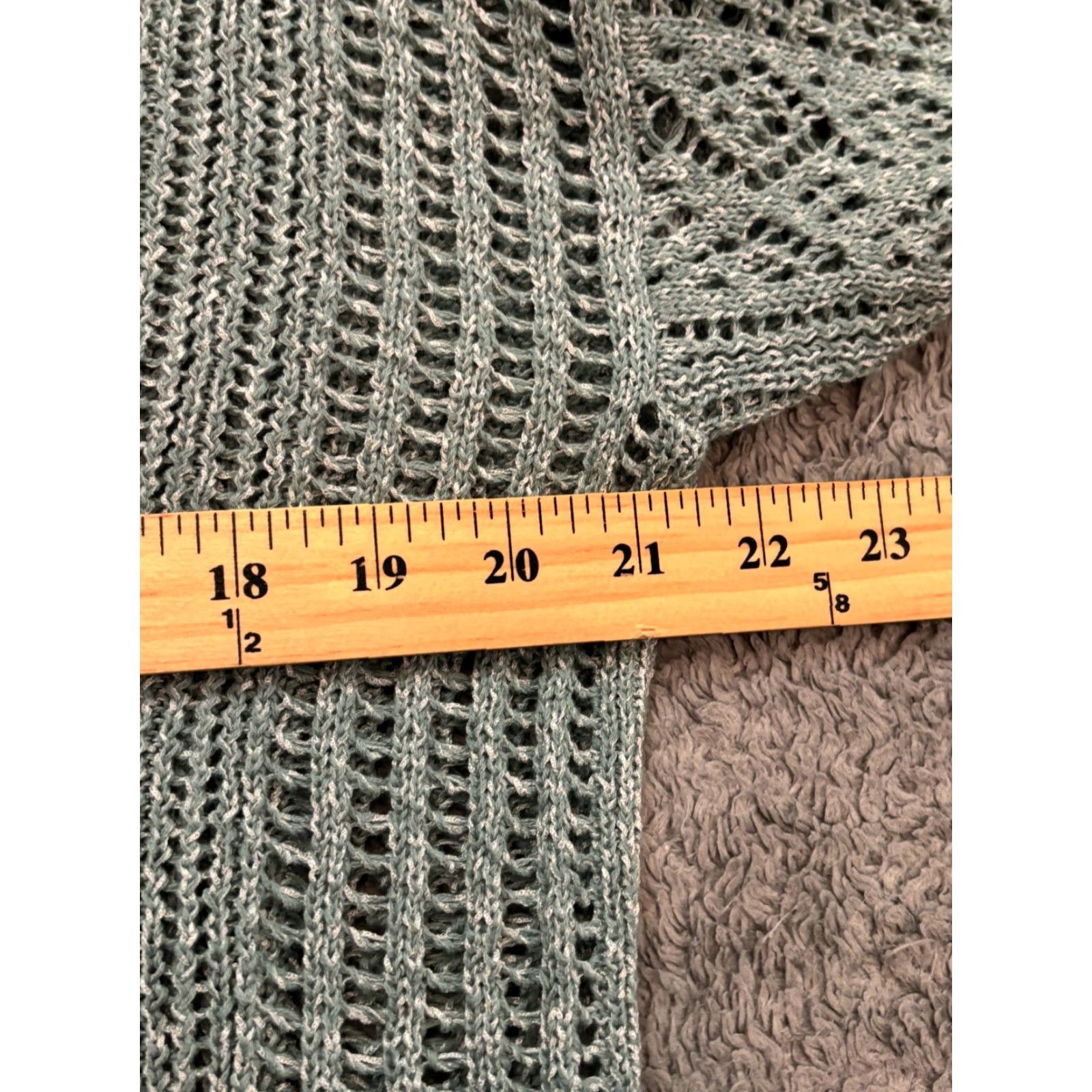 Vintage Chicos Sweater Size 1 Medium Turquoise Long Sleeve Pullover Open Knit Casual Shirt? Size XS / US 0-2 / IT 36-38 - 3 Thumbnail