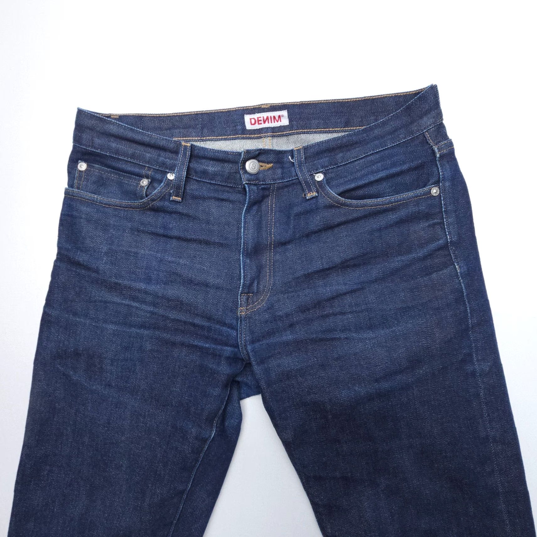 Vintage SMN The Finn Tapered Slim Selvedge Jeans Mens 31 Denim Blue Dark Wash USA Made Cotton Blend Slim 5-Pocket Denim Jeans Mens Size US 31 - 5 Thumbnail