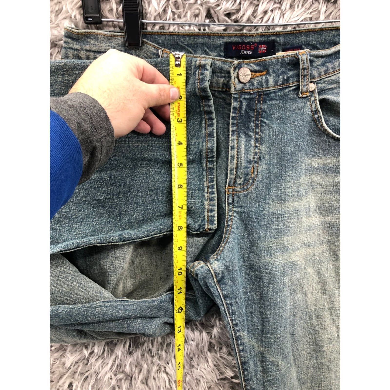 Vintage VIGOSS Jeans Size 13 Juniors Mid Rise Dark Wash Blue Denim Straight Jeans Women 34In Waist 31In Inseam Size 34" / US 12 / IT 48 - 4 Thumbnail