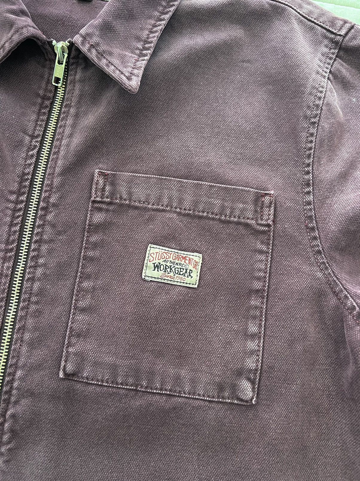 Streetwear × Stussy × Vintage Stussy Washed Canvas Zip Work