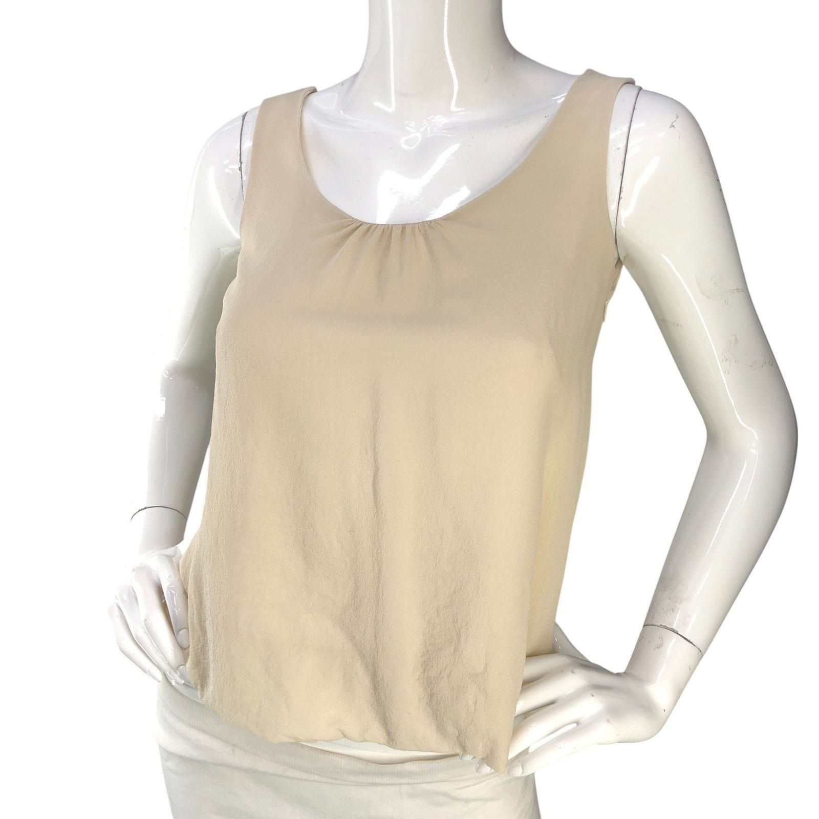 Akris Akris Sz 4 Top Silk Crepe Shell Tank Fully Lined Beige $795 Size S / US 4 / IT 40 - 1 Thumbnail