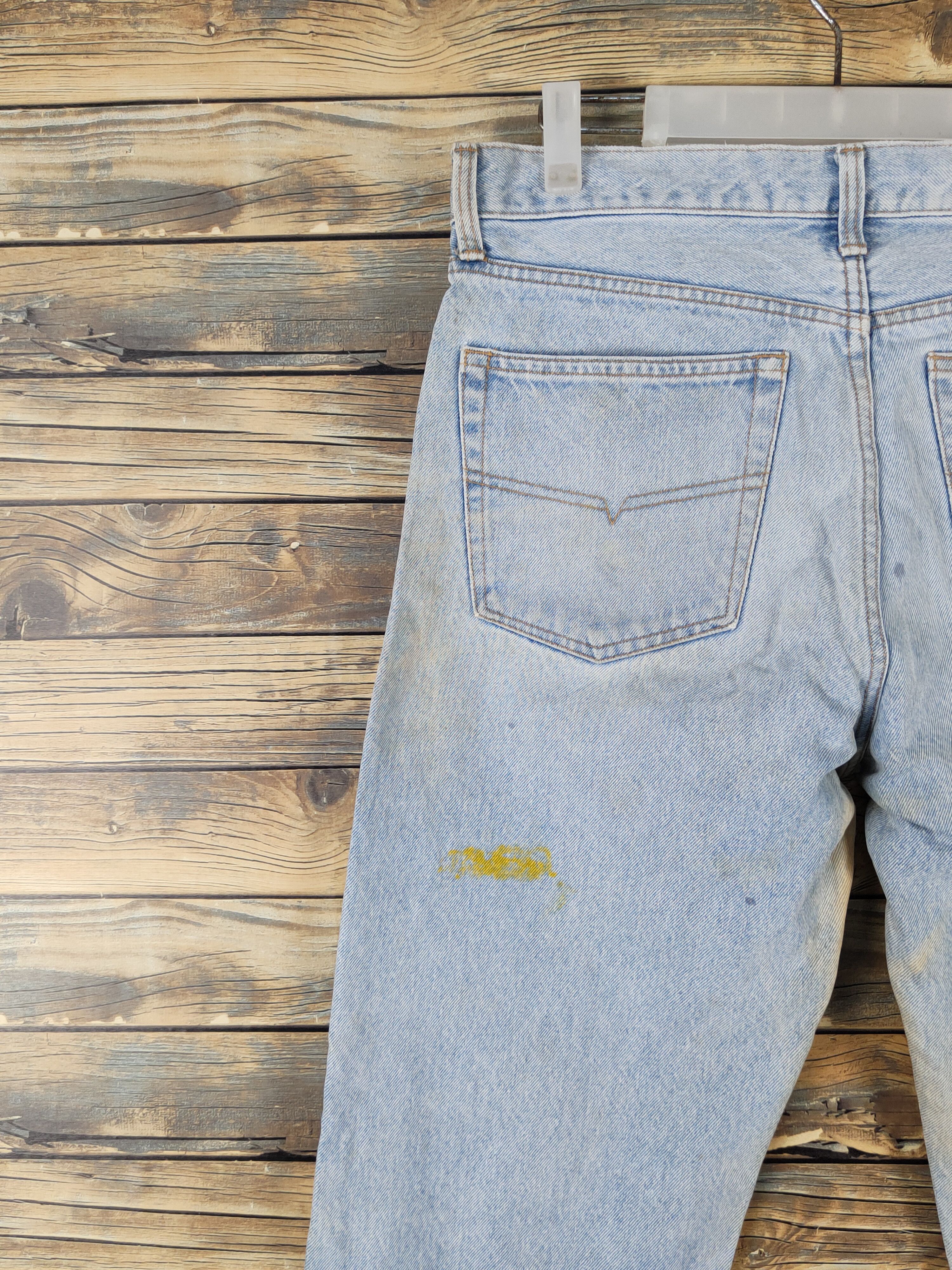 Japanese Brand Fittz Light Blue Distressed Ripped denim Jeans #W1692 Size US 33 - 9 Thumbnail