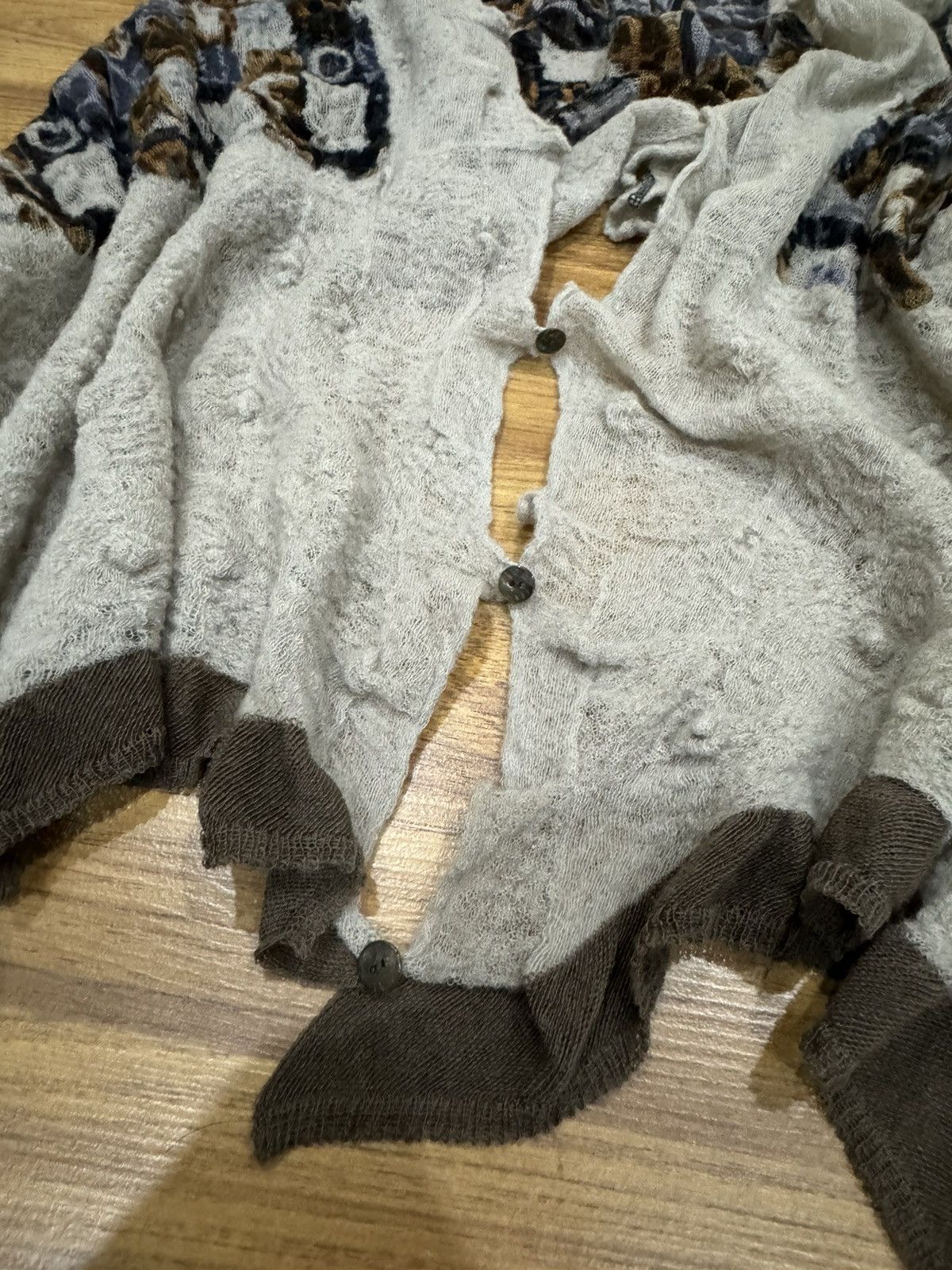 Japanese Brand M.&KYOKO HANDMADE WOOL SCARF WRAP FOULARD Size ONE SIZE - 5 Thumbnail