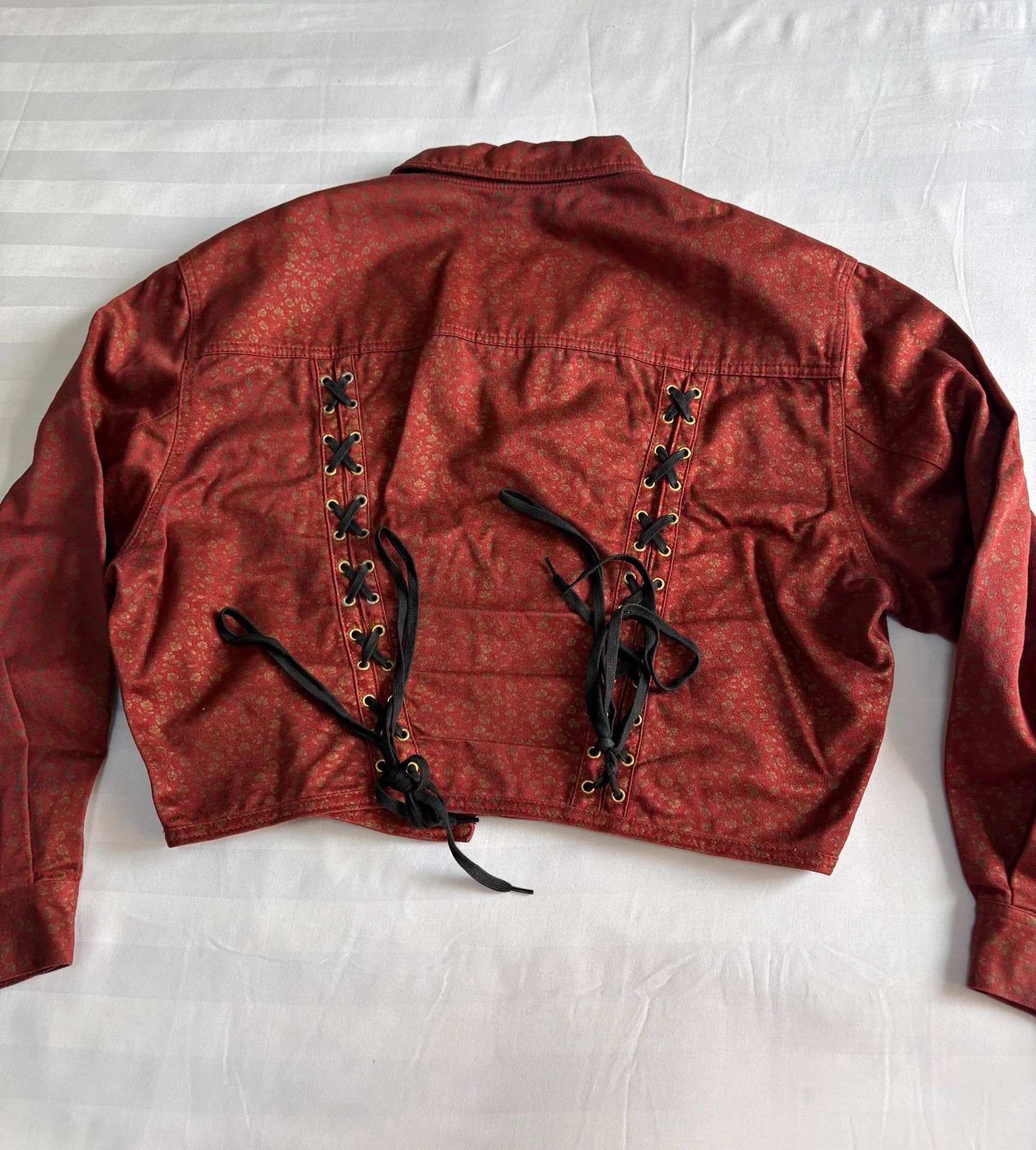 Jean Paul Gaultier JPG Vtg Flower Strap Corset Back Short Wide Jkt Size M / US 6-8 / IT 42-44 - 8 Thumbnail