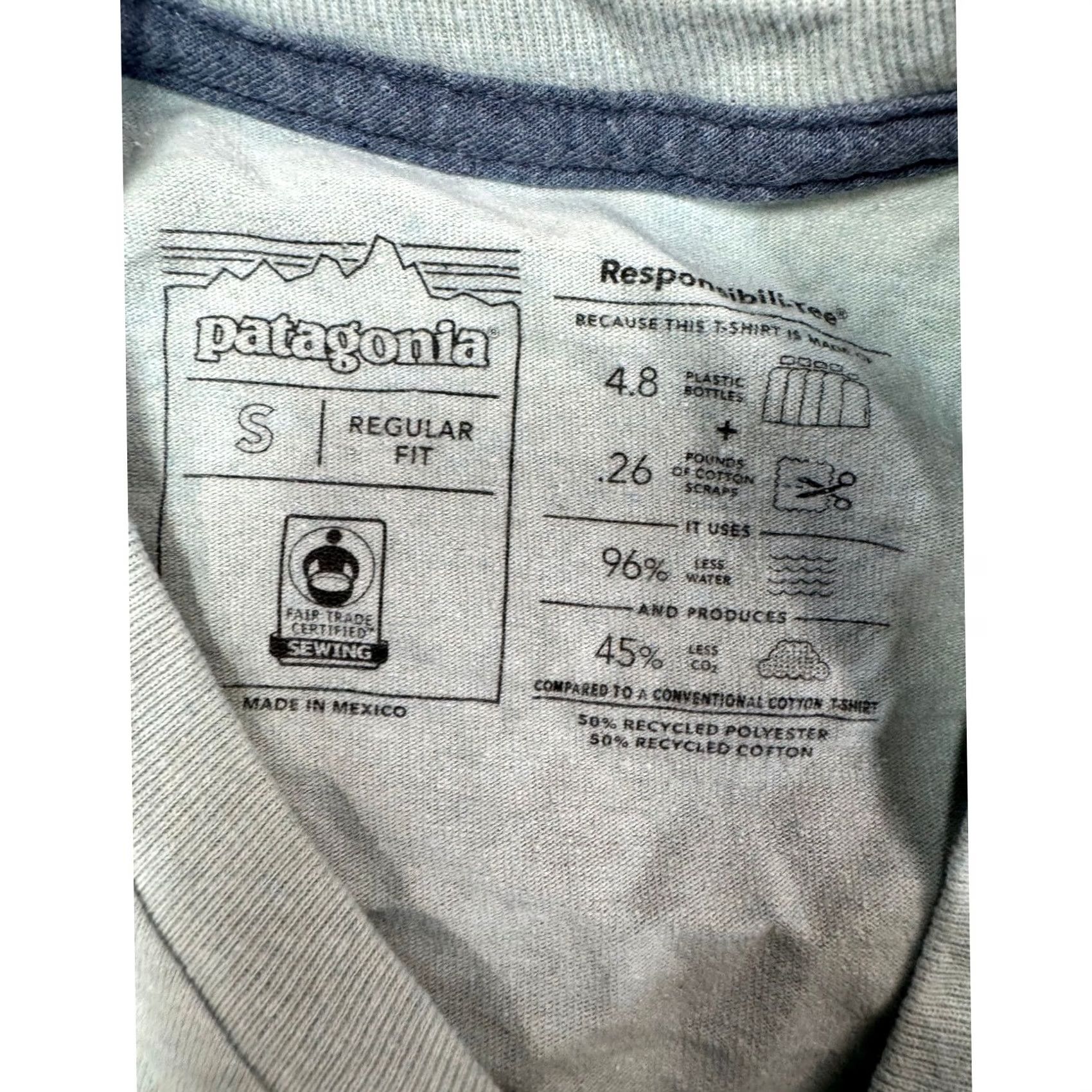 Patagonia Patagonia Men Responsibili-Tee Shirt Blue Small Pockets Fitz Roy Graphic Retro Size US S / EU 44-46 / 1 - 4 Thumbnail