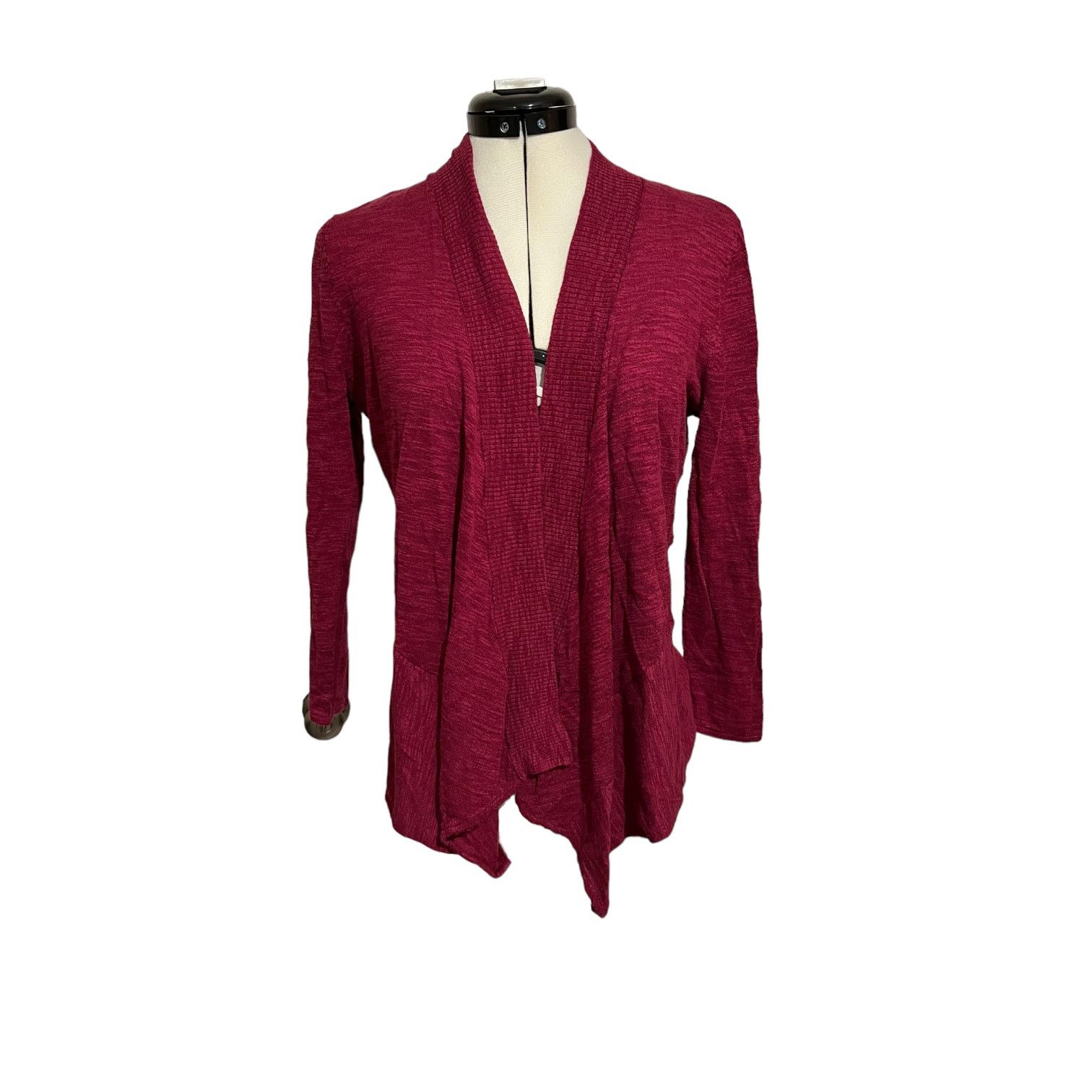 Other Jones Studio Dark Pink Cardigan Sweater Ribbed Size Medium Size M / US 6-8 / IT 42-44 - 1 Thumbnail