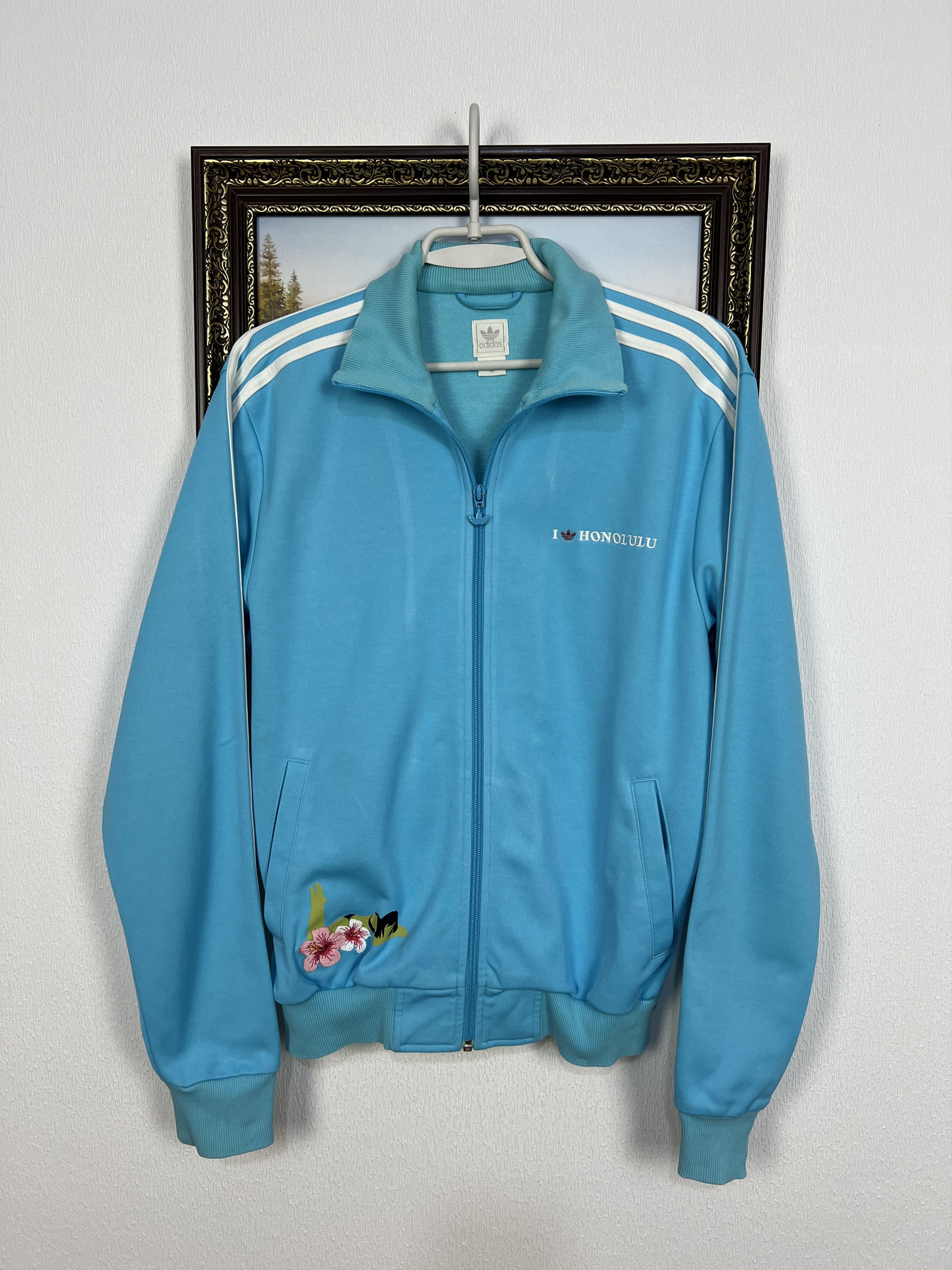 Adidas Vintage Adidas Originals I Love Honolulu Hawaii Jacket Blue Size US M / EU 48-50 / 2 - 1 Thumbnail