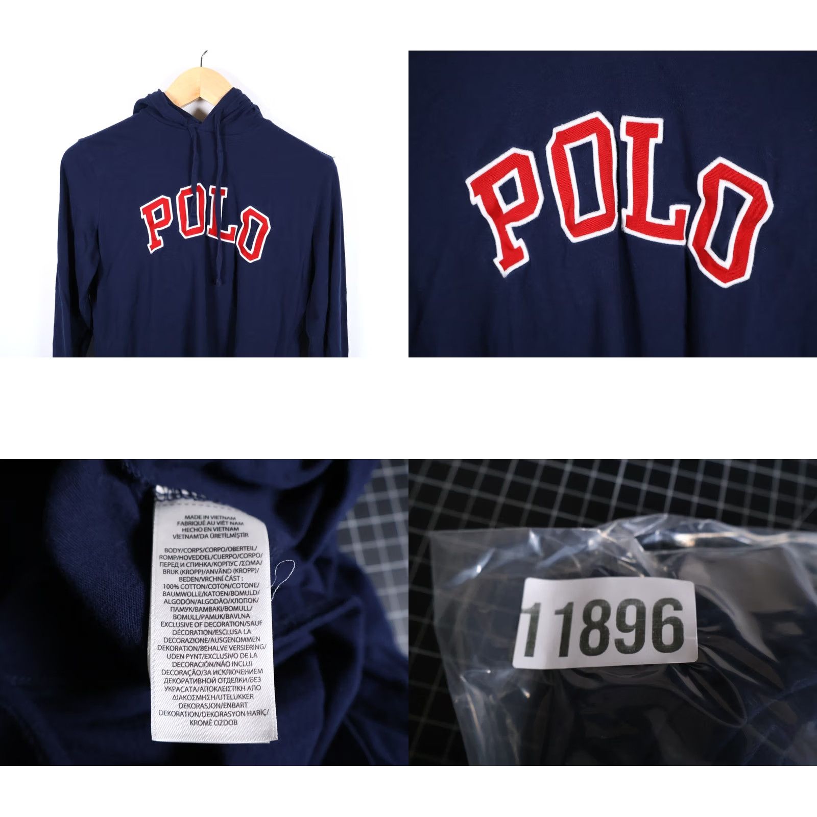 Polo Ralph Lauren VINTAGE Polo Ralph Lauren Hoodie Mens Small Dark Blue Embroidered Spell Out Lightweight Size US S / EU 44-46 / 1 - 8 Thumbnail