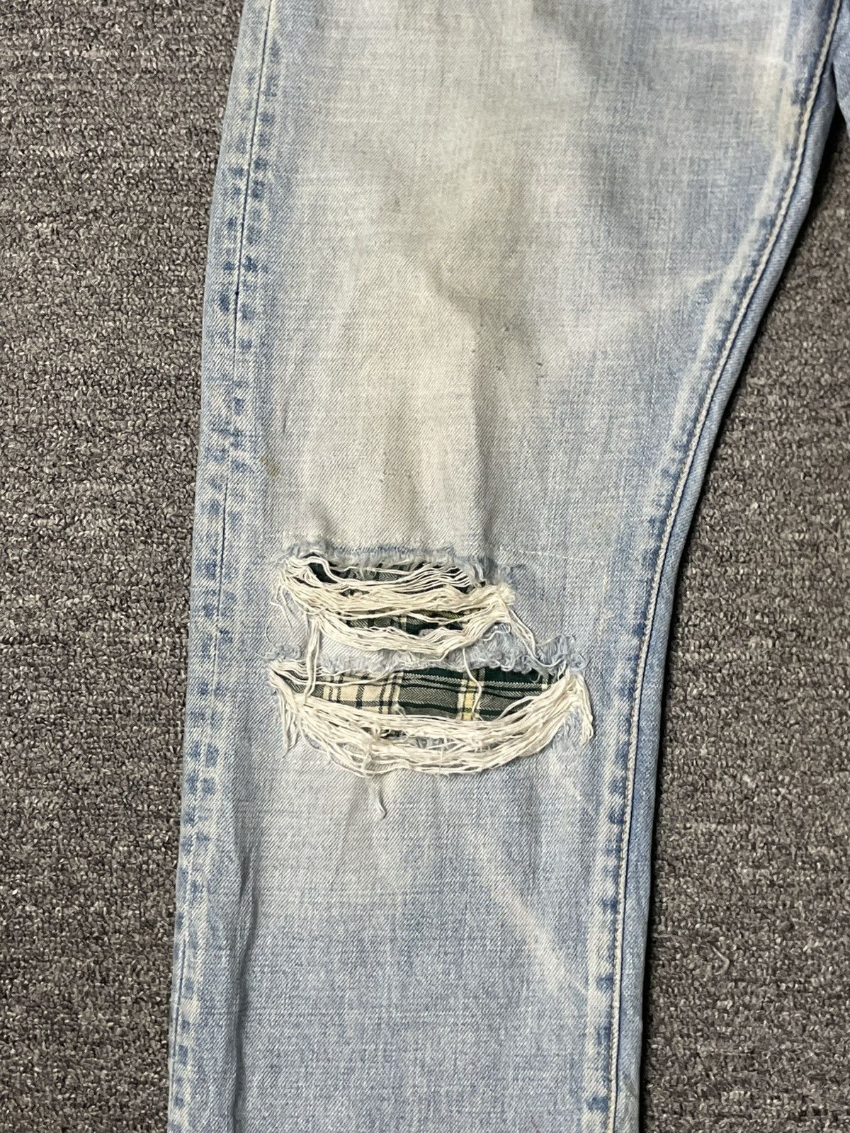 Japanese Brand × Vintage Vintage BANKROBBER Straight Cut Ripped Jeans (91) Size US 33 - 3 Thumbnail