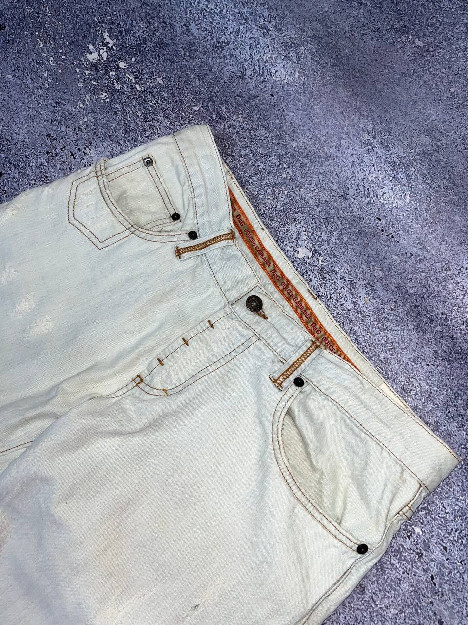 Dolce & Gabbana 00s Archive Dolce & Gabbana Bleached Tie-dye Denim PANTS Size US 33 - 8 Thumbnail