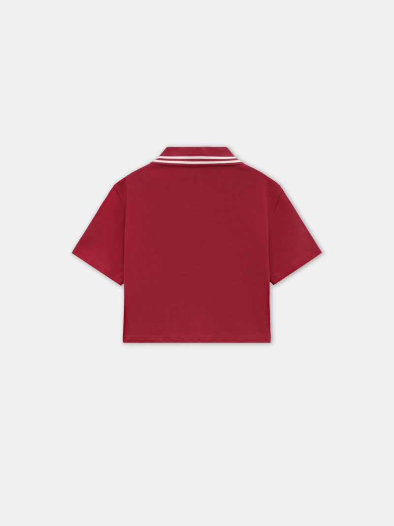o1s1wg110126 MA Quad Cropped Polo Shirt in Red