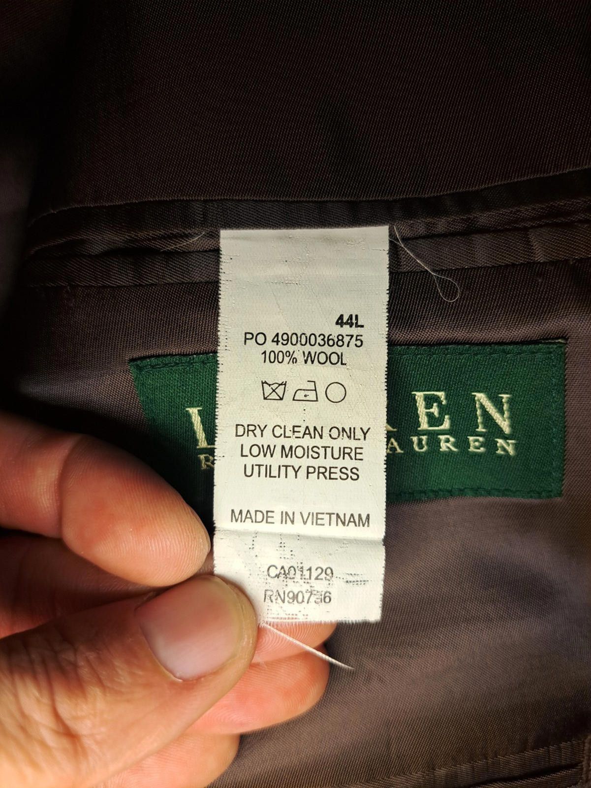 Polo Ralph Lauren Ralph Lauren Sport Coat Mens 44L Long Brown Wool Glen Plaid Size 44L - 3 Thumbnail