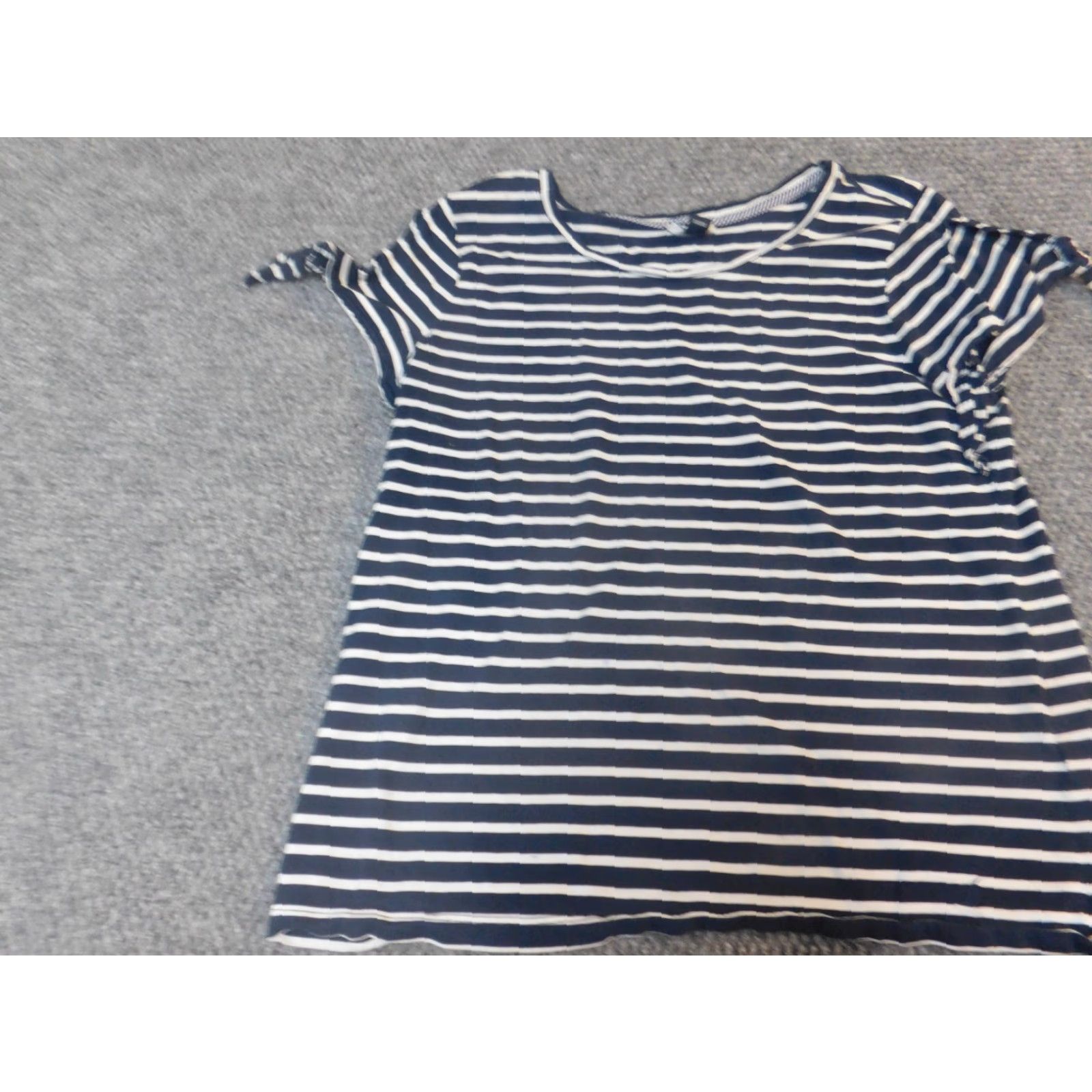 Nautica Nautica Womens Blouse Short Sleeve Round Neck Striped Blue 100% Cotton Regular Small Casual Size S / US 4 / IT 40 - 3 Thumbnail