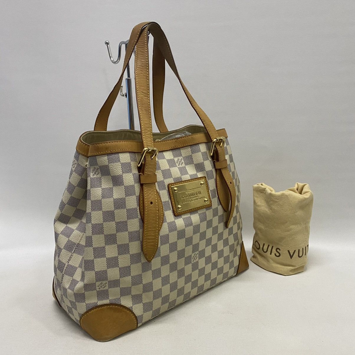 Louis Vuitton AUTHENTIC LOUIS VUITTON DAMIER AZUR HAMPSTEAD MM TOTE BAG Size ONE SIZE - 2 Thumbnail