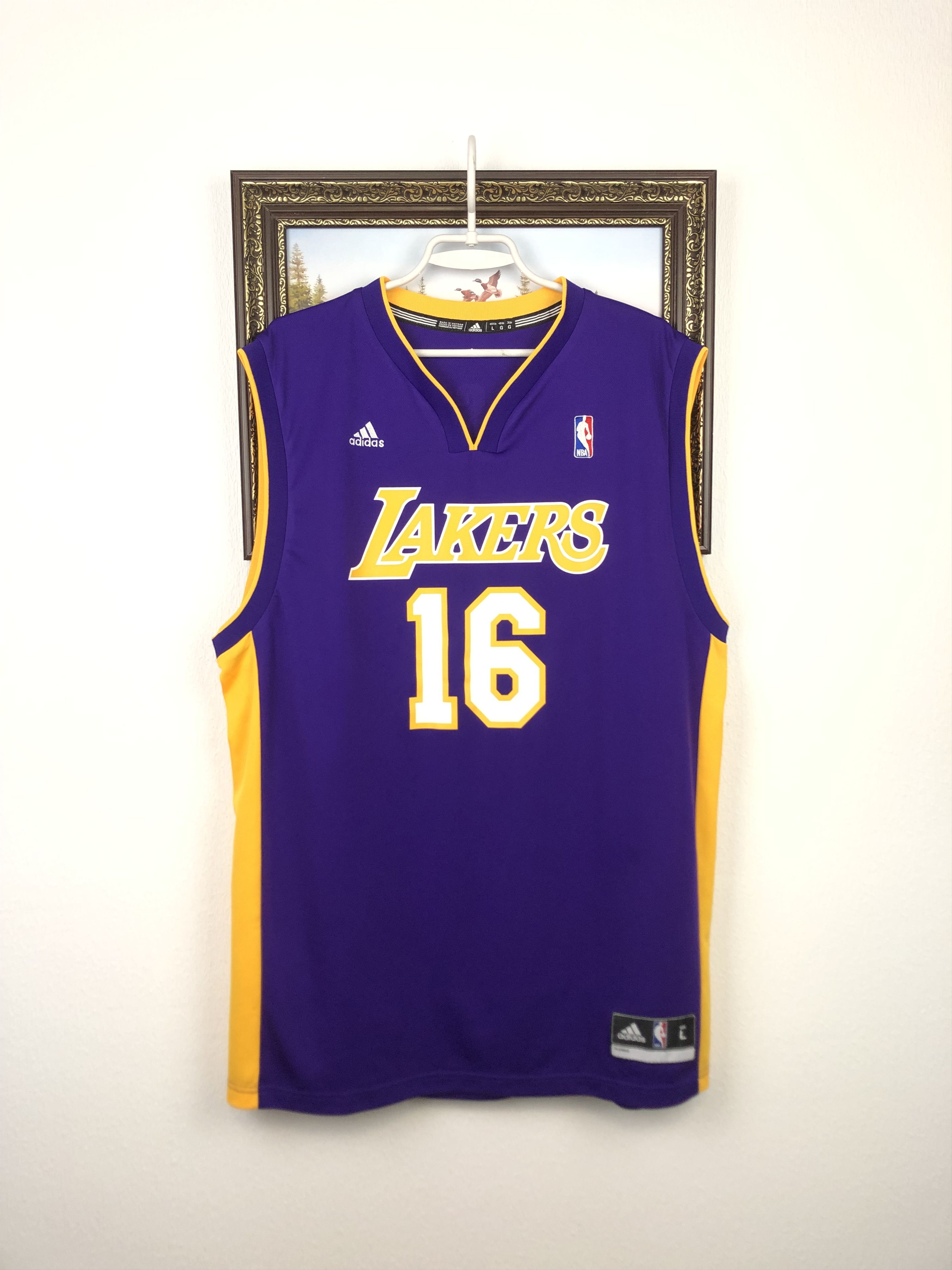 Adidas Adidas Los Angeles Lakers Gasol Jersey Mens Shirt Rare Tee Size US L / EU 52-54 / 3 - 1 Thumbnail