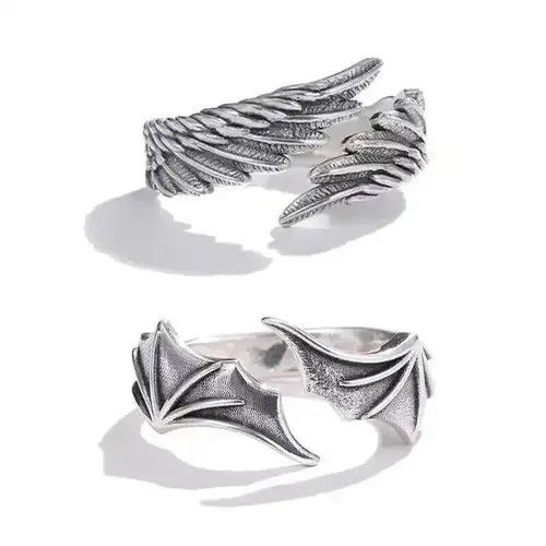 Japanese Brand × Vintage Vintage hip hop style couples rings with wings Size ONE SIZE - 2 Thumbnail