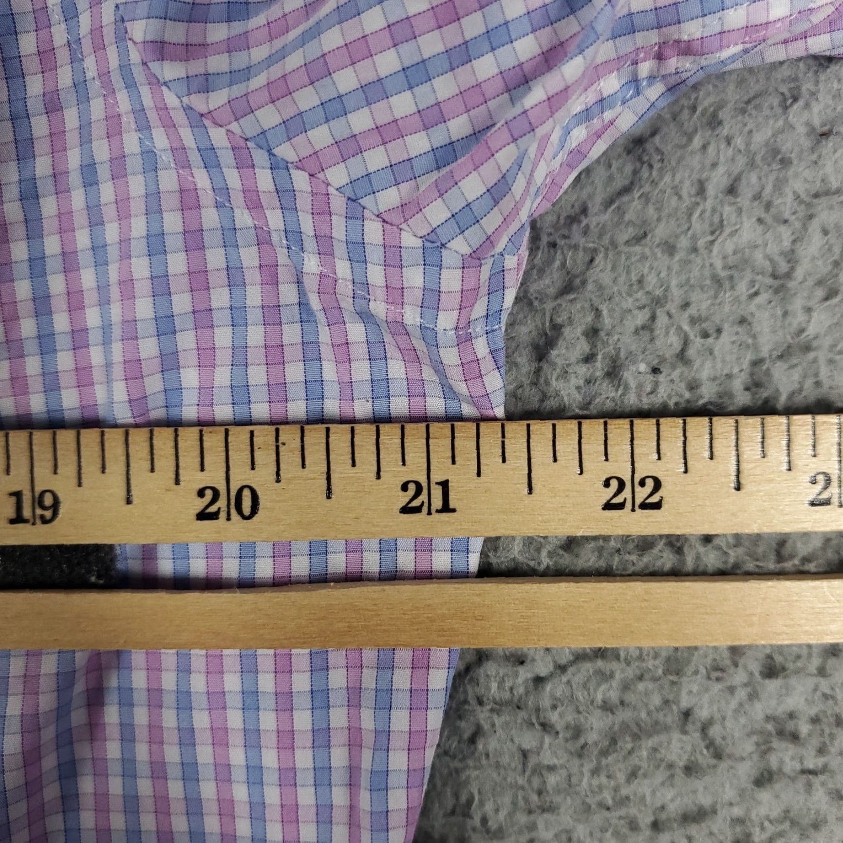David Donahue David Donahue Shirt Mens Medium Purple/Blue Check Casual Button Up Long Sleeve Size US M / EU 48-50 / 2 - 5 Thumbnail