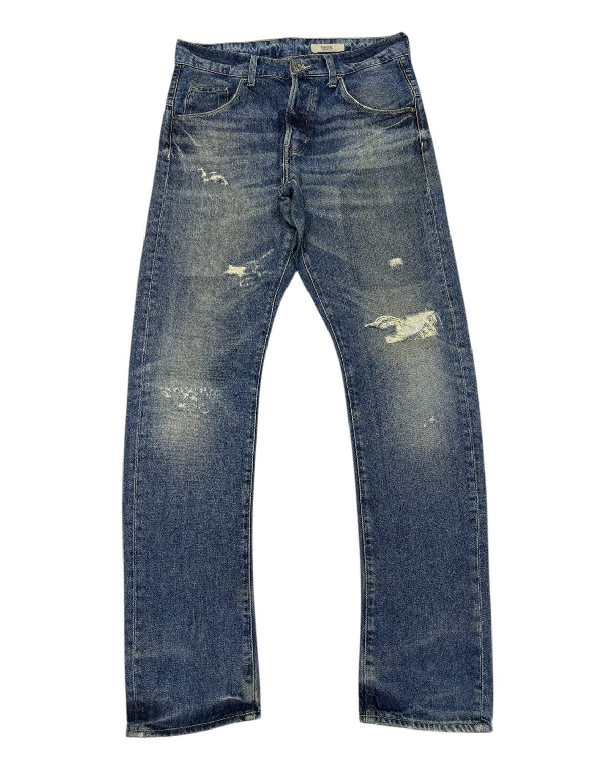 Japanese Brand × Jean × Kapital 🔥&DENIM PATCHWORK TAPERED JEANS LOW WAIST DENIM Size US 31 - 1 Thumbnail