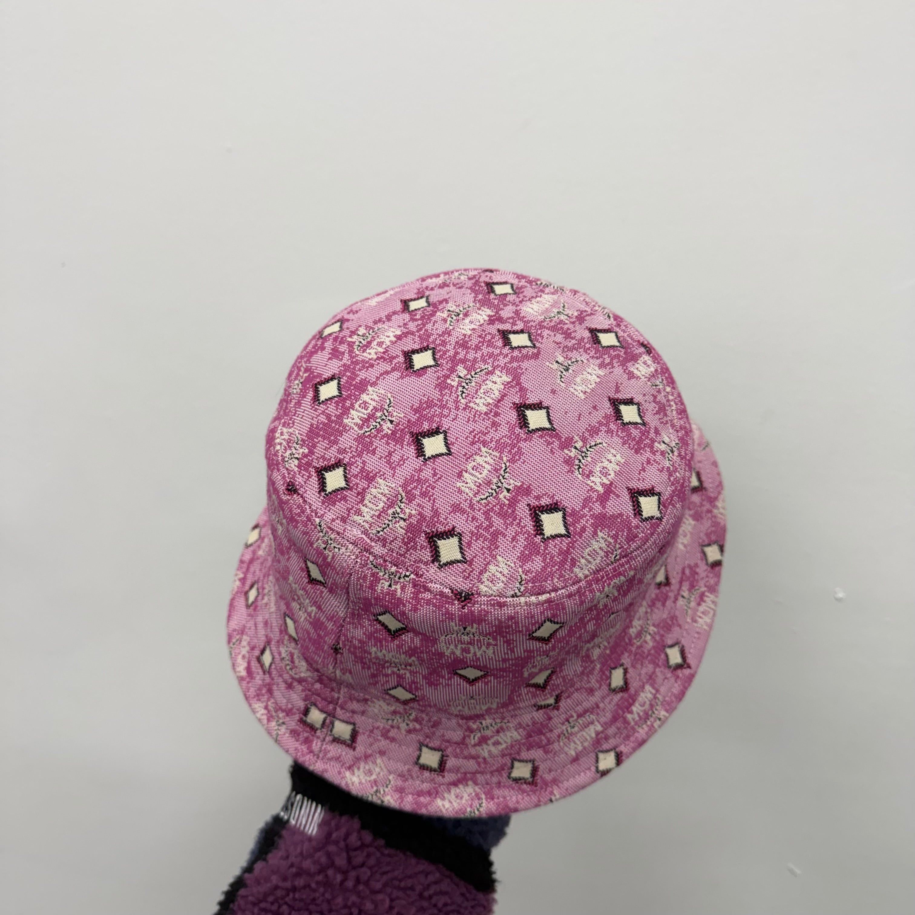 MCM MCM Monogram Pink Bucket Hat Size ONE SIZE - 3 Thumbnail