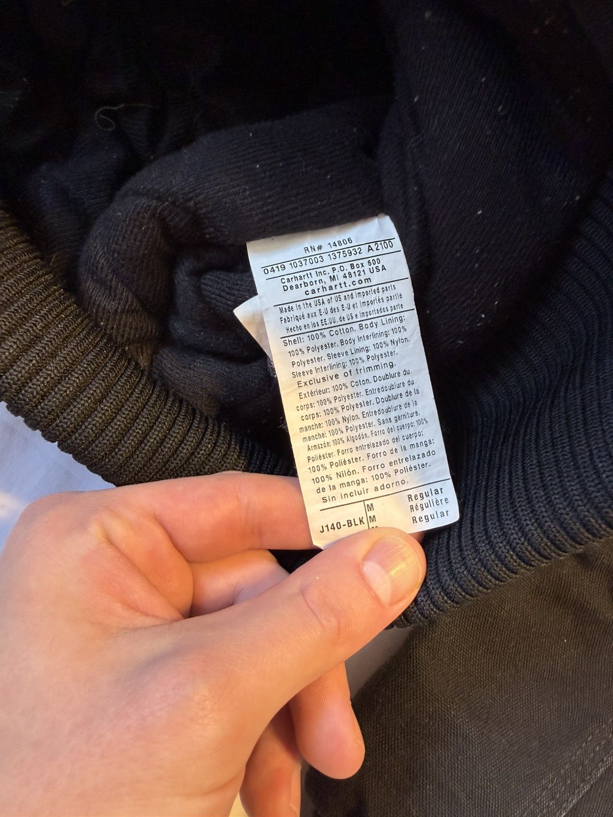 Carhartt Vintage Carhartt USA Faded Black J140 Hooded Work Jacket Size US M / EU 48-50 / 2 - 4 Thumbnail