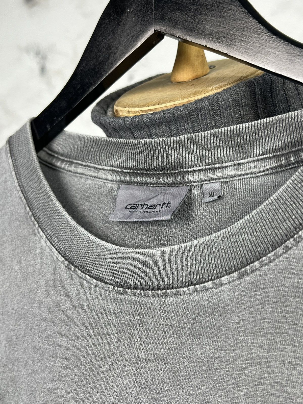 Carhartt Carhartt Pocket T-Shirt Washed Grey Workwear Tee L - XL Size US XL / EU 56 / 4 - 4 Thumbnail