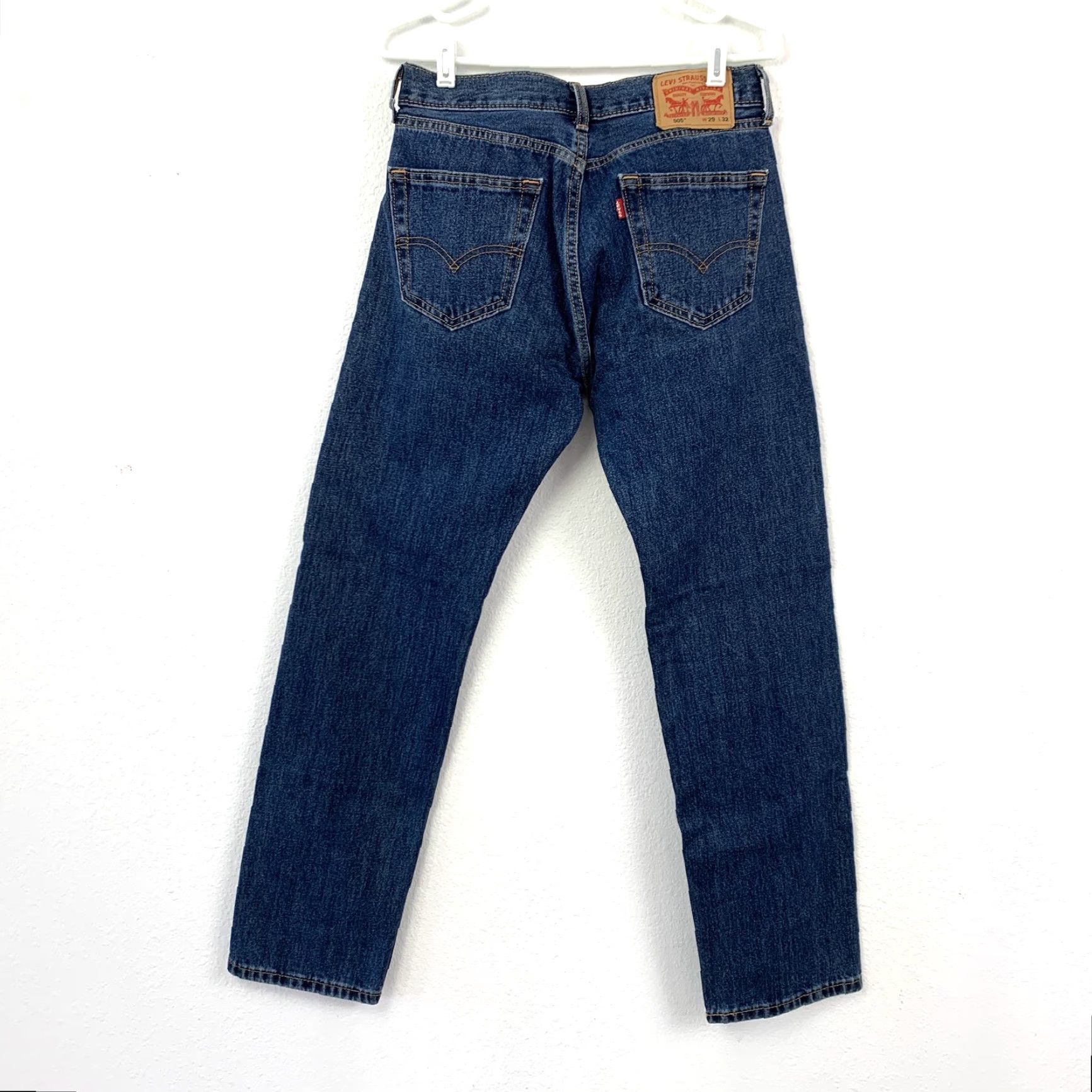 Levi's Levi's 505 Regular Fit Jeans Men 29 x 32 Dark Wash Straight Leg Denim 5-Pocket Levis 500 Series Vintage No Size US 29 - 4 Thumbnail