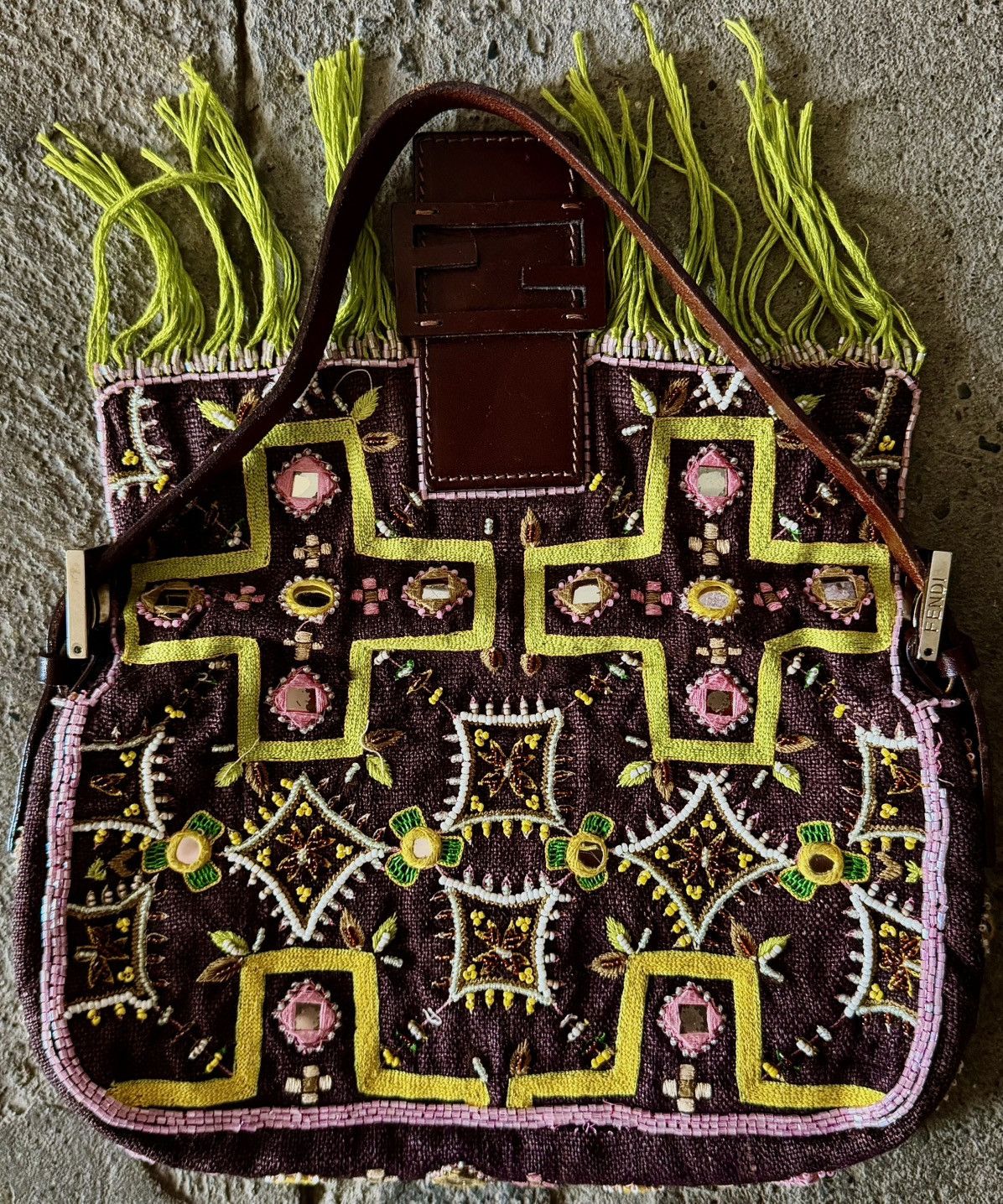 Fendi Fendi - Karl Lagerfeld - 2000's Beaded Fringe - Baguette Bag Size ONE SIZE - 13 Thumbnail