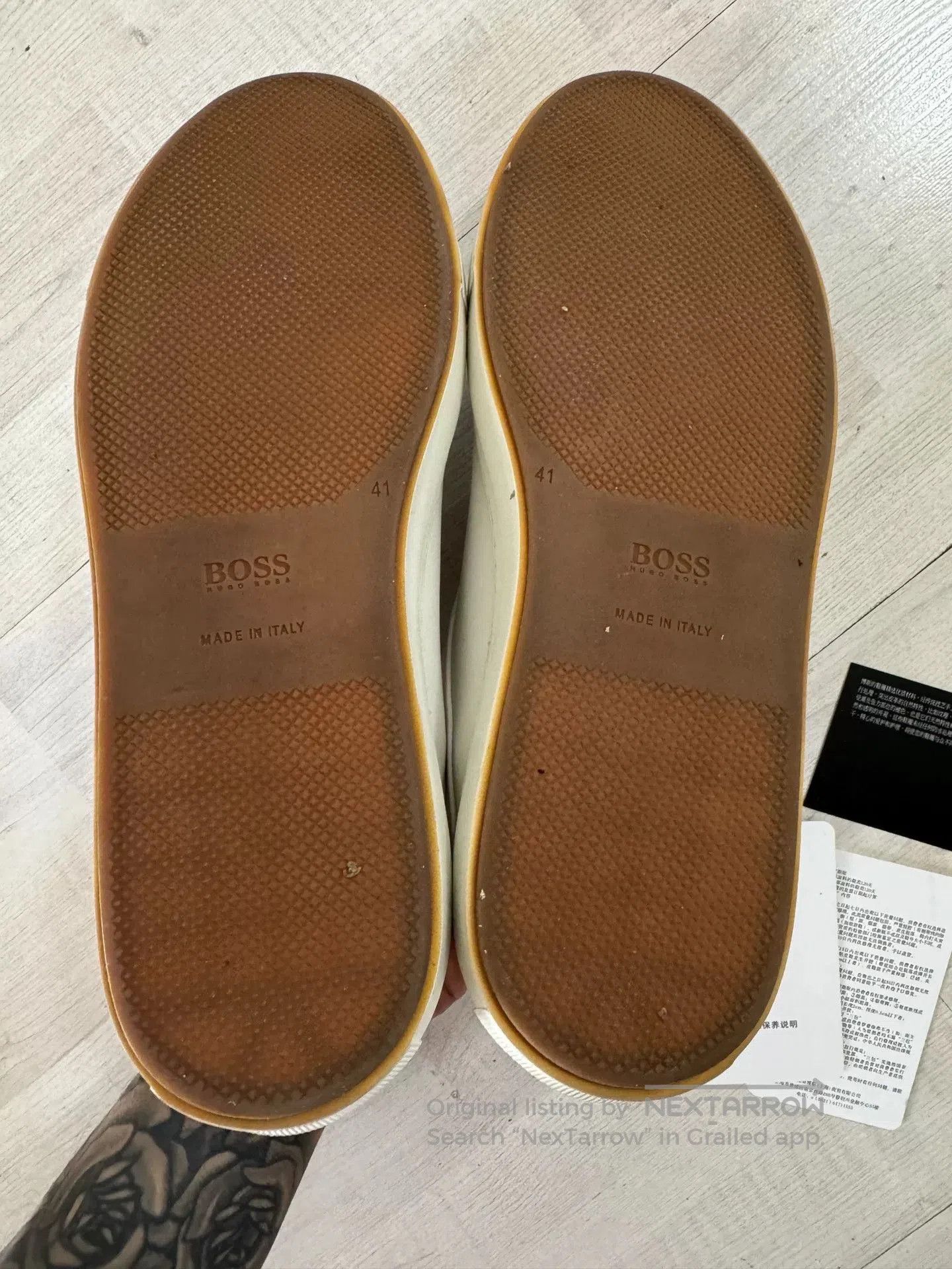 Hugo Boss HUGO BOSS White Leather Sneakers. Size US 8 / EU 41 - 3 Thumbnail