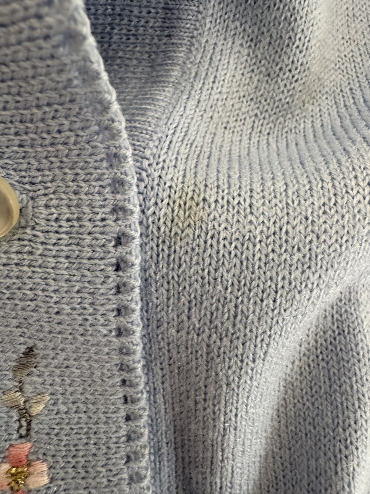 Vintage Women’s baby blue floral embroidered cardigan sweater button Size S / US 4 / IT 40 - 7 Thumbnail