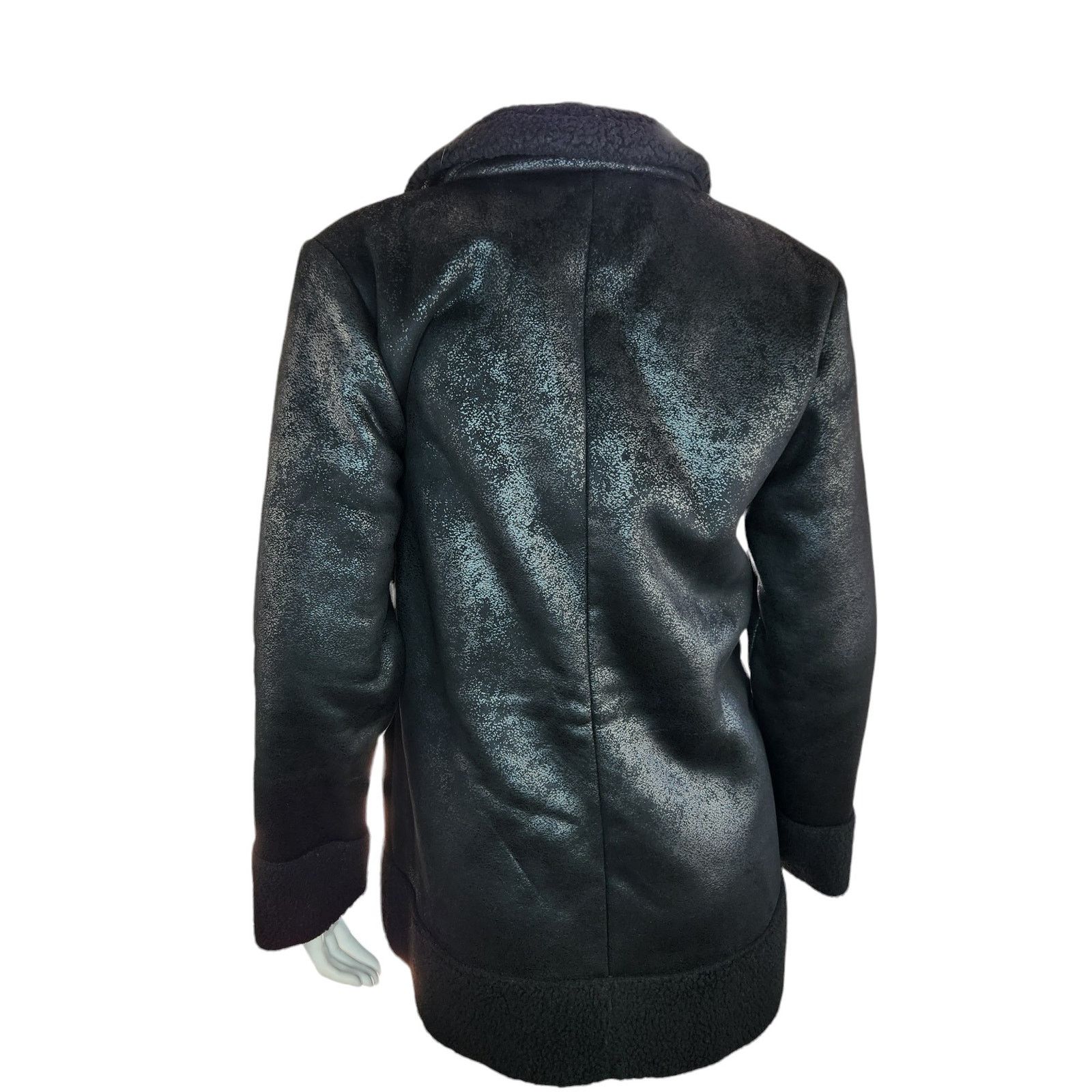 Other Candace Cameron Bure Sherpa Faux Suede Peacoat Black XXS Size XS / US 0-2 / IT 36-38 - 7 Thumbnail
