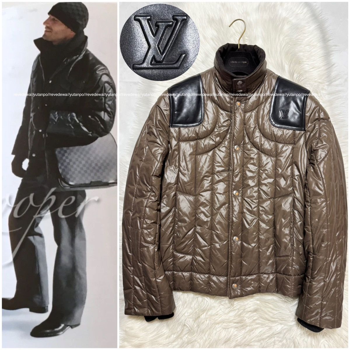 Louis Vuitton Louis Vuitton leather LV logo nylon Jacket 44 Size US S / EU 44-46 / 1 - 1 Thumbnail