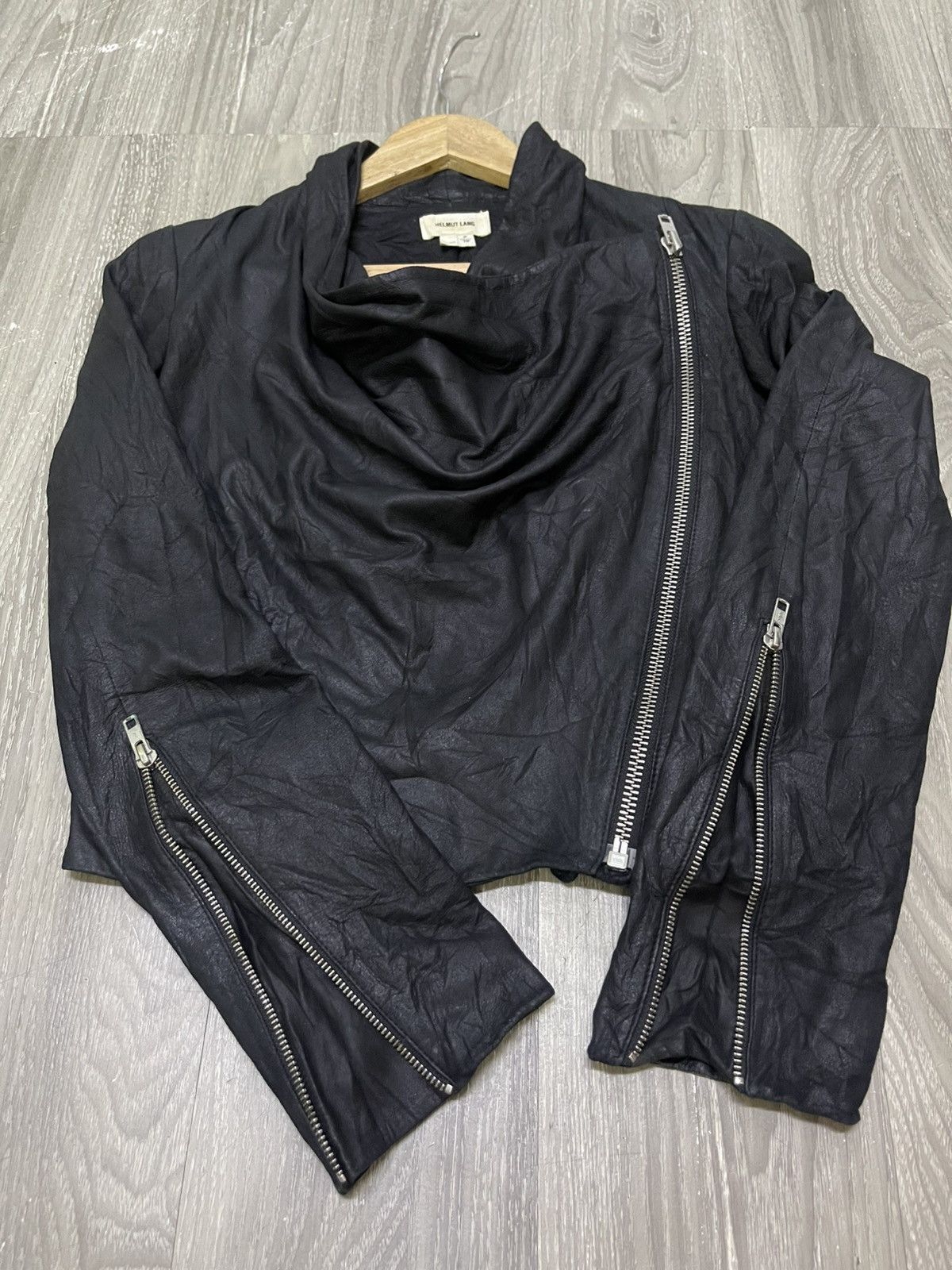 Helmut Lang Helmut Lang Draped Front Asymmetri-cal Lambskin Leather Size S / US 4 / IT 40 - 16 Thumbnail