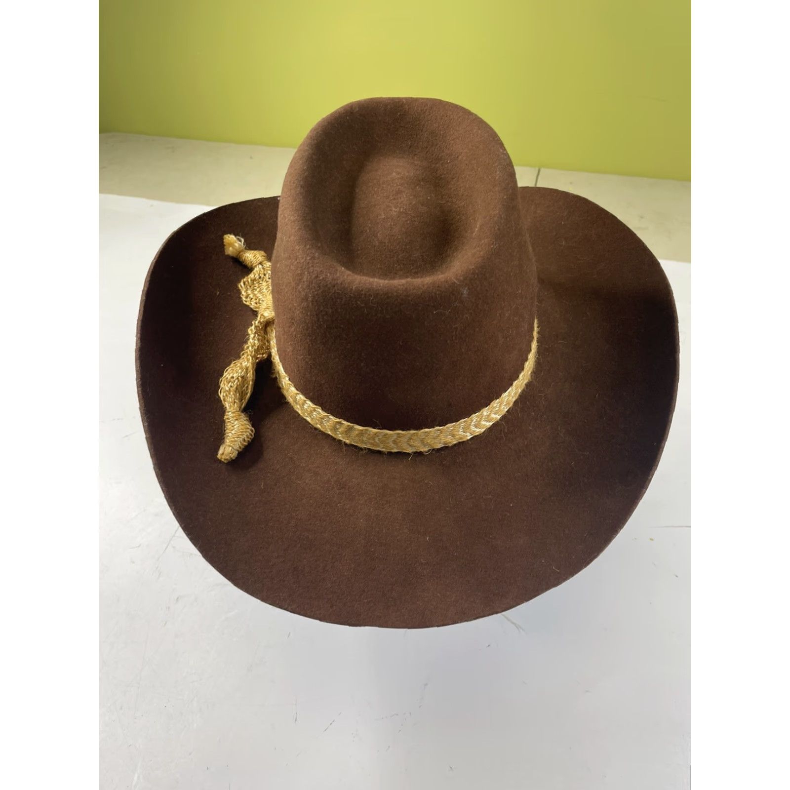 FELT American Hat Company Cowboy Hat Wool? Felt Brown Western 7 1/8 Mens Oval USA Mens Size ONE SIZE - 3 Thumbnail