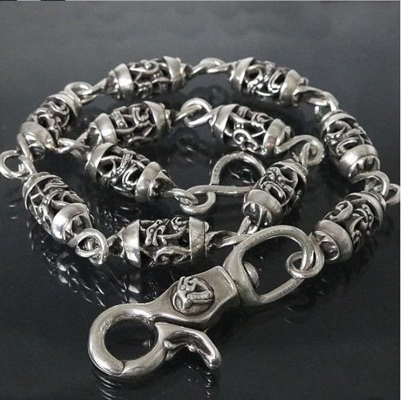 image of Chrome Hearts Roller Wallet Chain in Silver, Men's