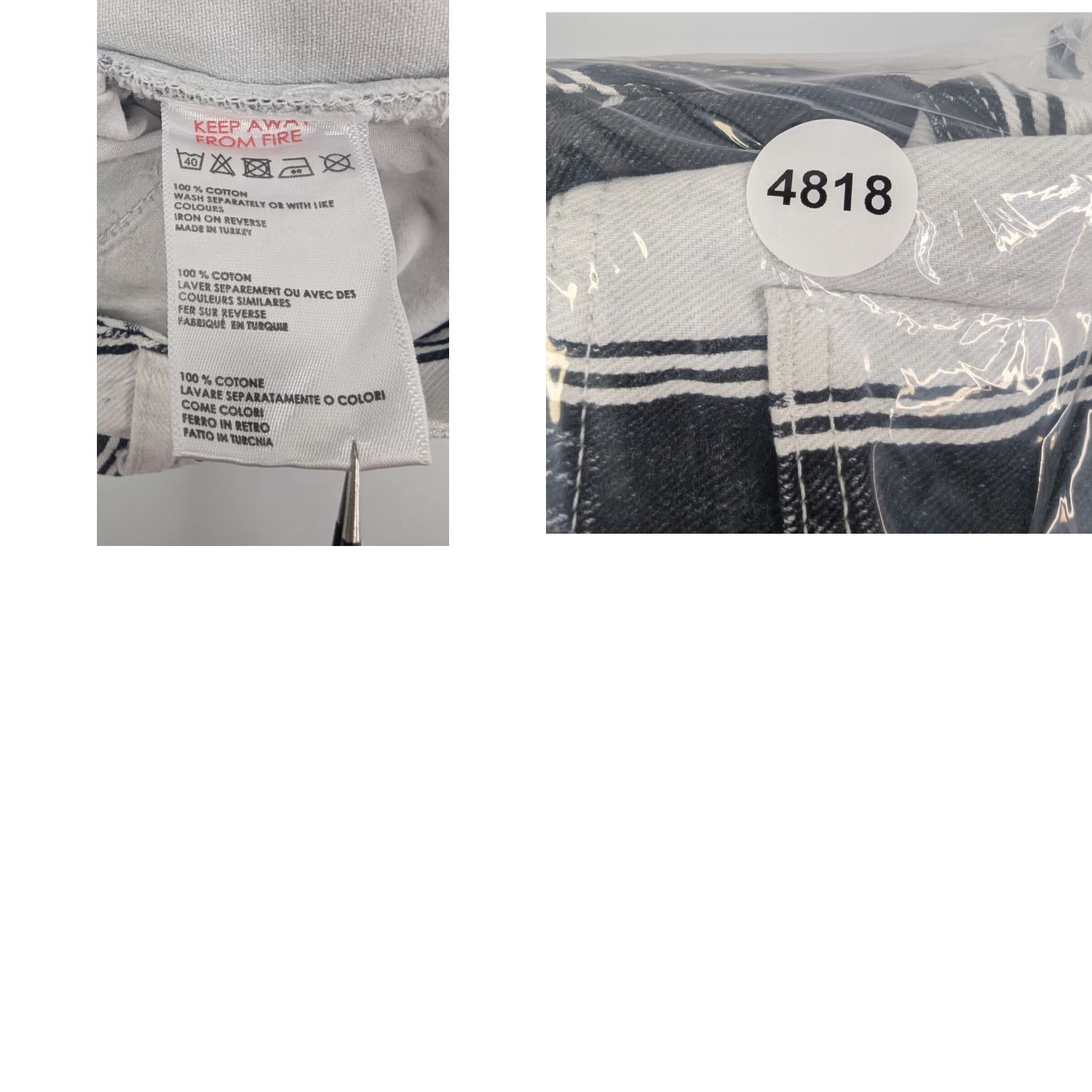 Bdg BDG Women’s Jeans 28W White Black Stripes Cotton High Rise Tapered Leg Pocket Denim Vintage: No Mens Women Size 28" / US 6 / IT 42 - 9 Thumbnail