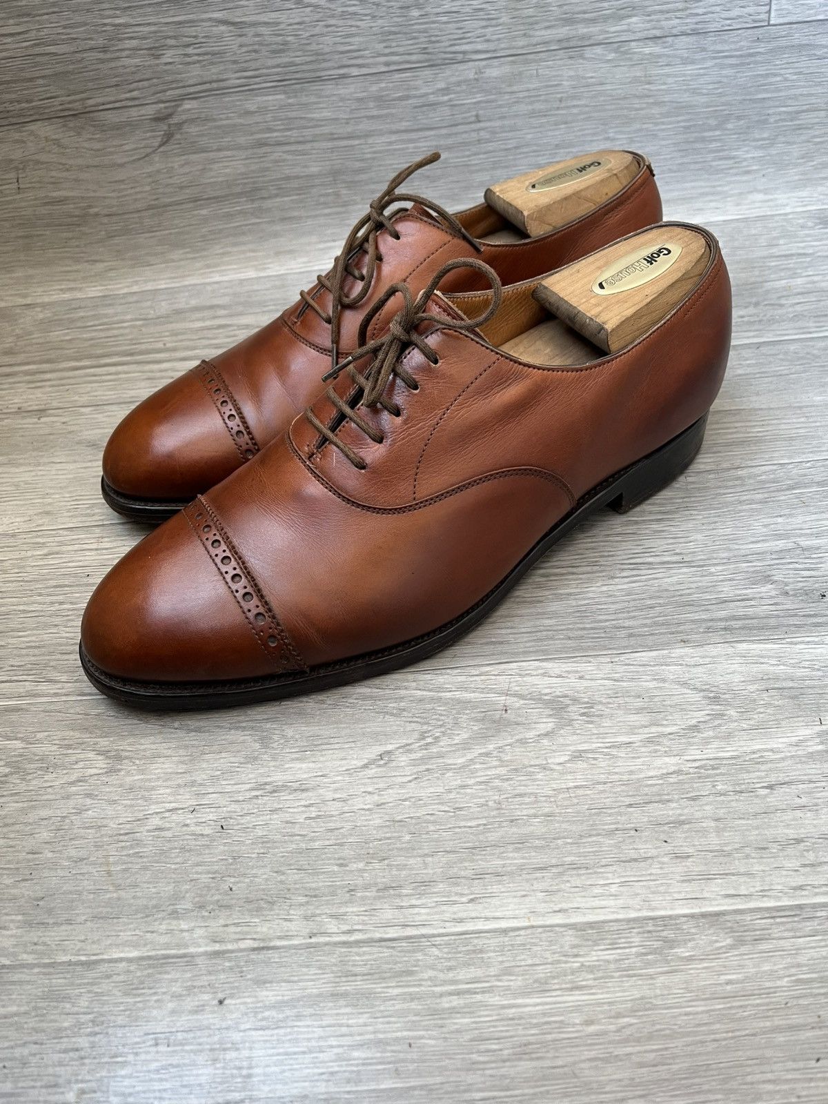 John Lobb John lobb cap-toe oxford brown leather shoes uk 7EE Size US 8 / EU 41 - 1 Thumbnail
