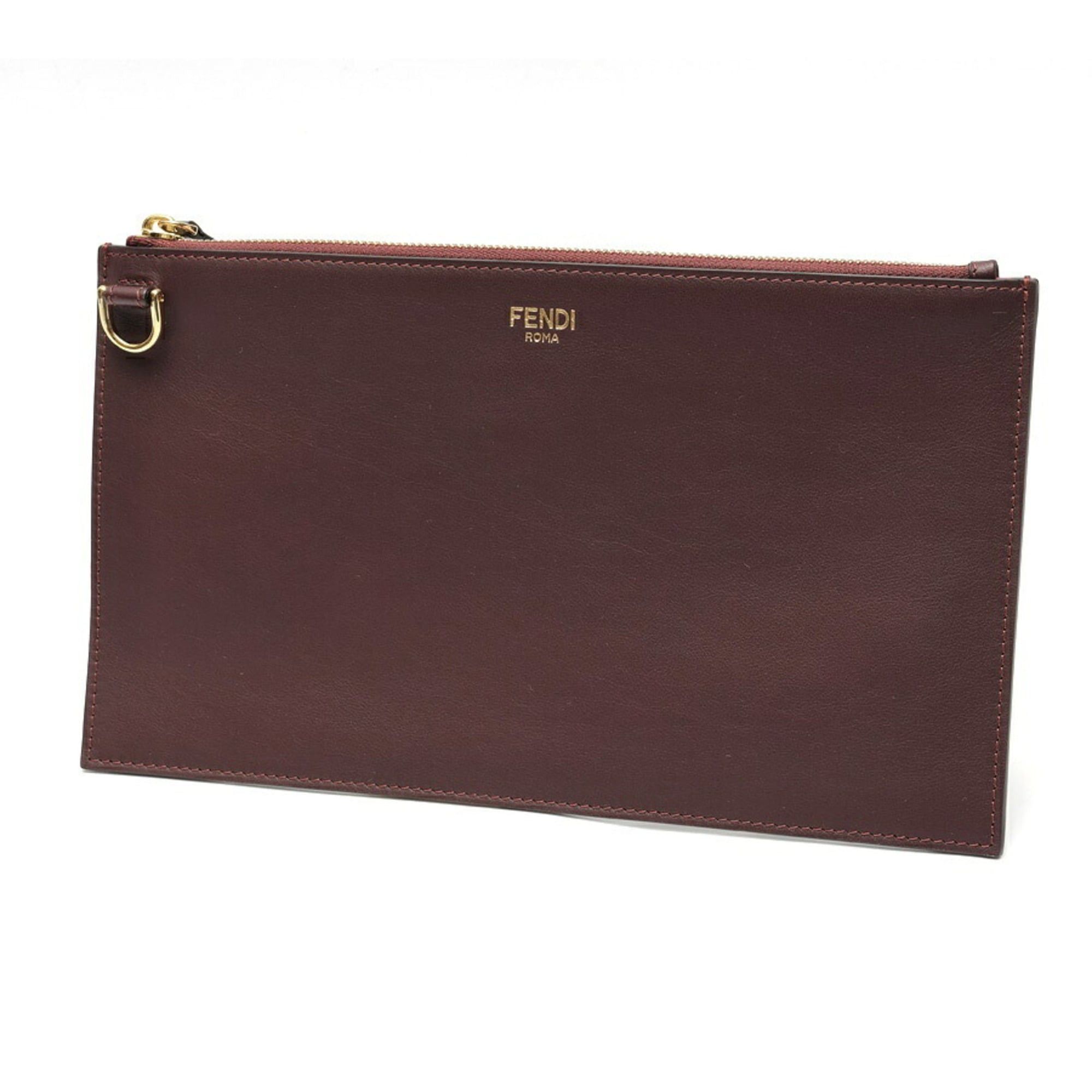 Fendi FENDI Flat Baguette Clutch Bag Medium 8N0149 Leather Bordeaux S-160070 Size ONE SIZE - 1 Thumbnail