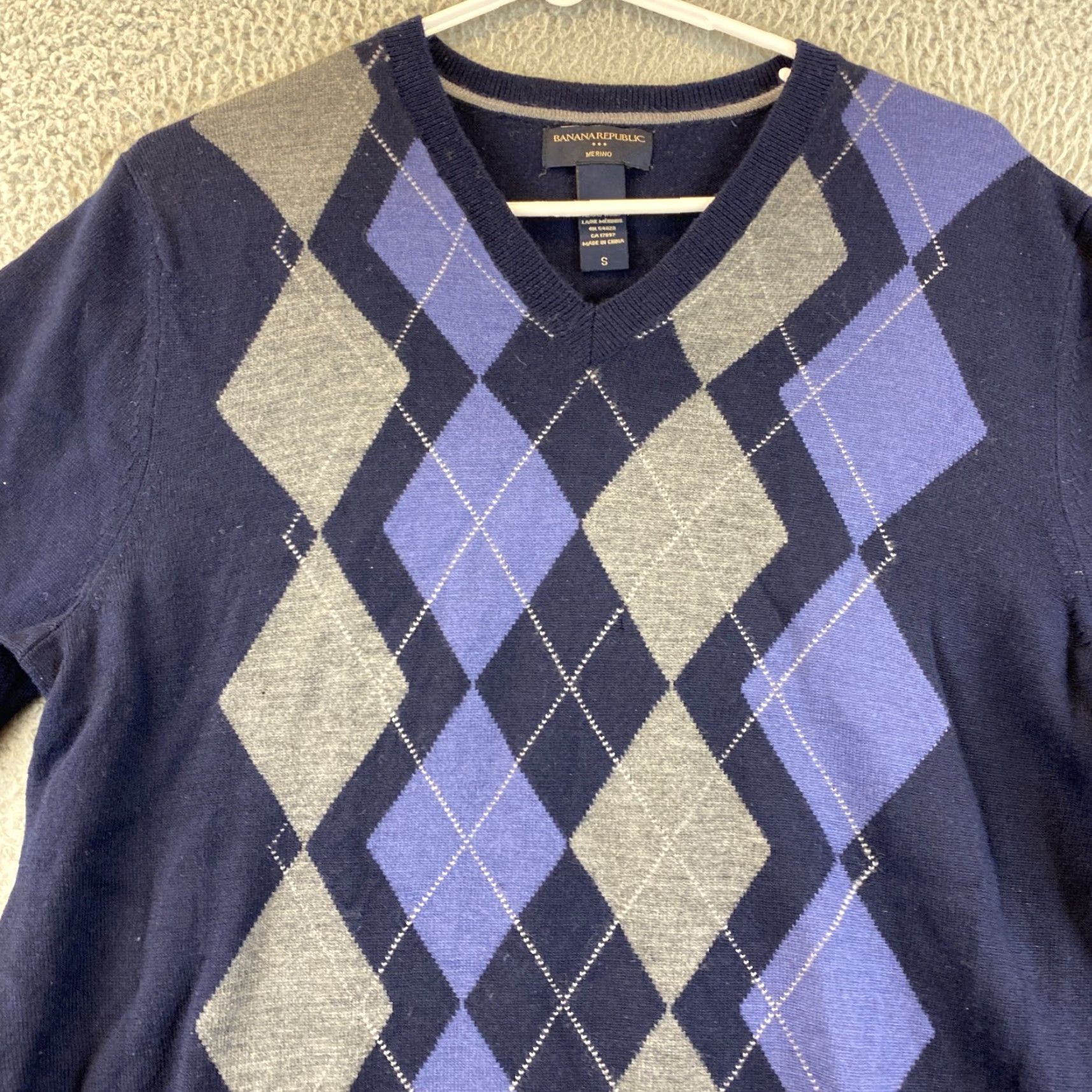 Banana Republic Banana Republic Sweater Men's Extra Fine Merino Wool Blue Solid Pullover Regular Fit Size S Size US S / EU 44-46 / 1 - 2 Thumbnail