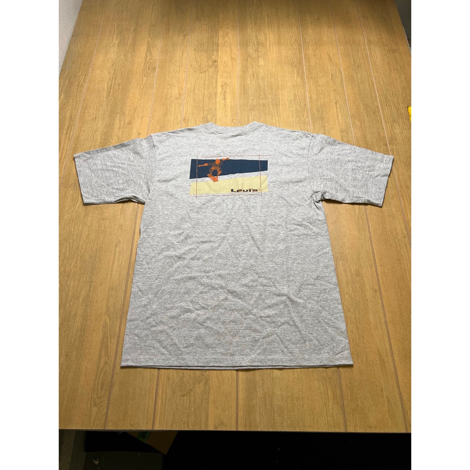 Levi's Vintage 90s Levis Dry Goods T Shirt USA Made Gray Skate Sz L Size US L / EU 52-54 / 3 - 11 Thumbnail