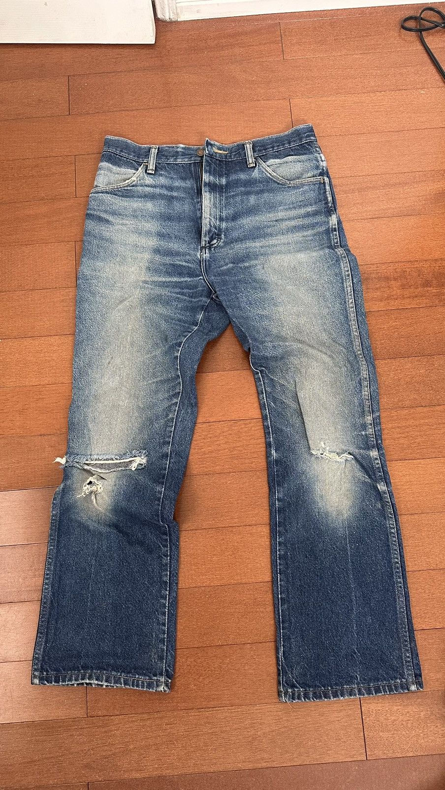 Rustler × Vintage Rustler Distressed Faded Flare jeans Size US 32 / EU 48 - 6 Thumbnail