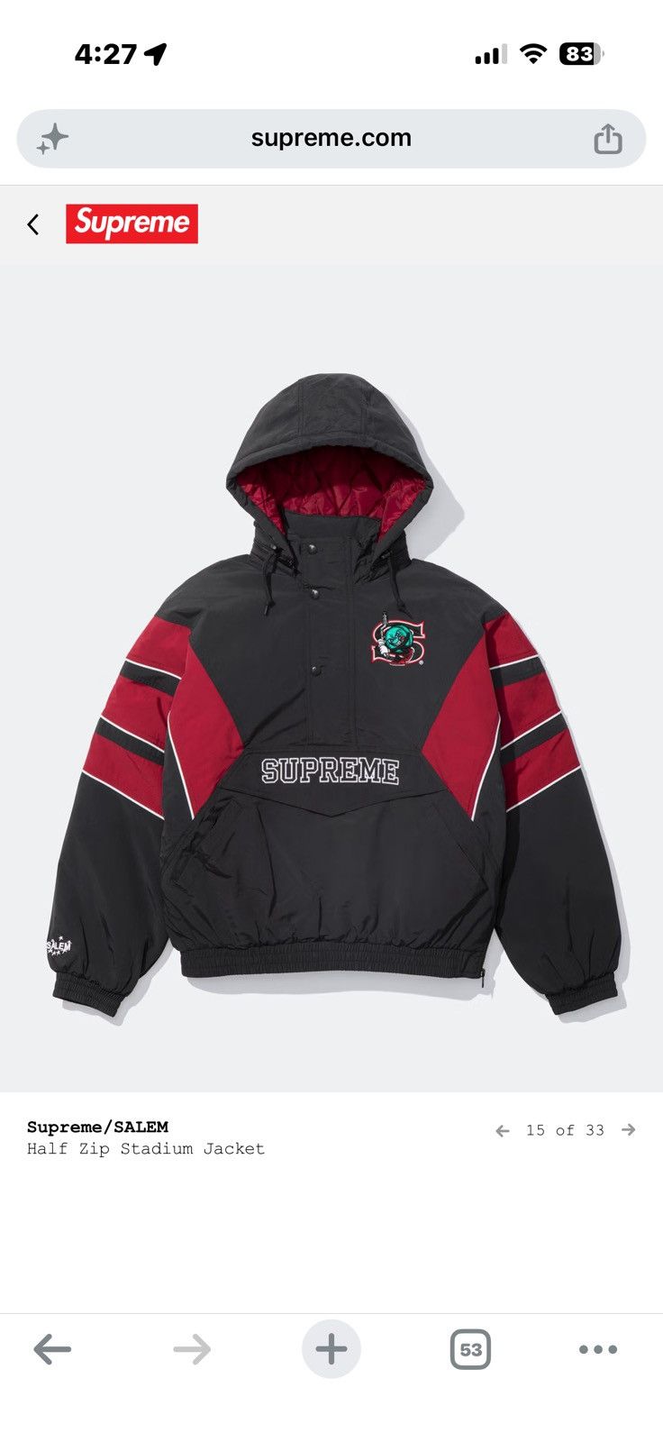 Supreme Supreme SALEM Stadium Jacket Size US M / EU 48-50 / 2 - 3 Thumbnail